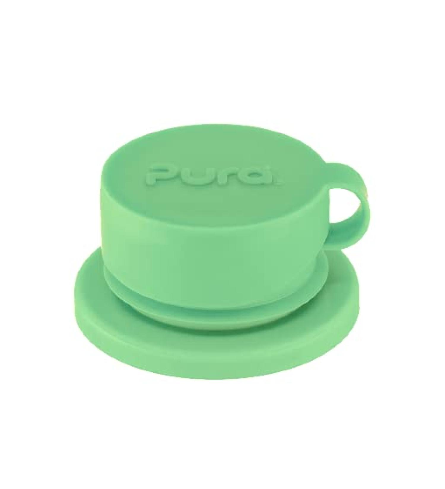 Pura Sport Big Mouth Silicone Sport Top Lid - Plastic-Free  Spill-Leak Proof  Medical-Grade  Fits All Bottle - Moss
