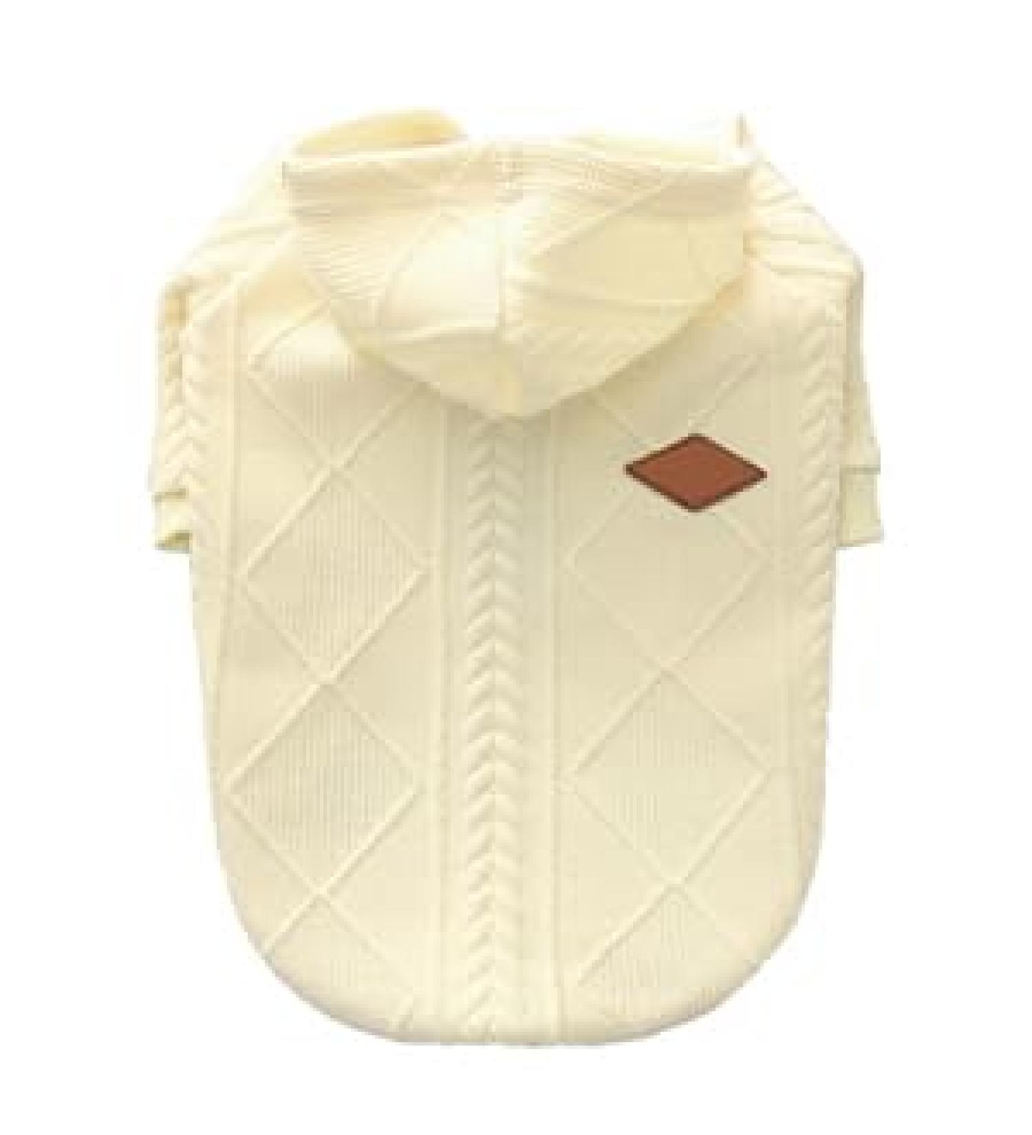 Meioro White 3XL Hooded Sweater for Dogs | Warm Single-Colored Winter Clothing for French Bulldogs & Pugs - Buy Online on GoSupps.com