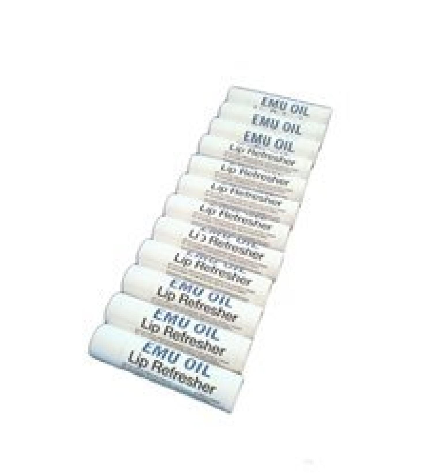 Longview Farms Emu Oil Lip Refresher Natural oil Lip Balm Hydrating Lip Repair & Healing Balm for Very Dry Lips Chapstick - Original (12 Pack) 12 Tubes Original - Buy Online on GoSupps.com