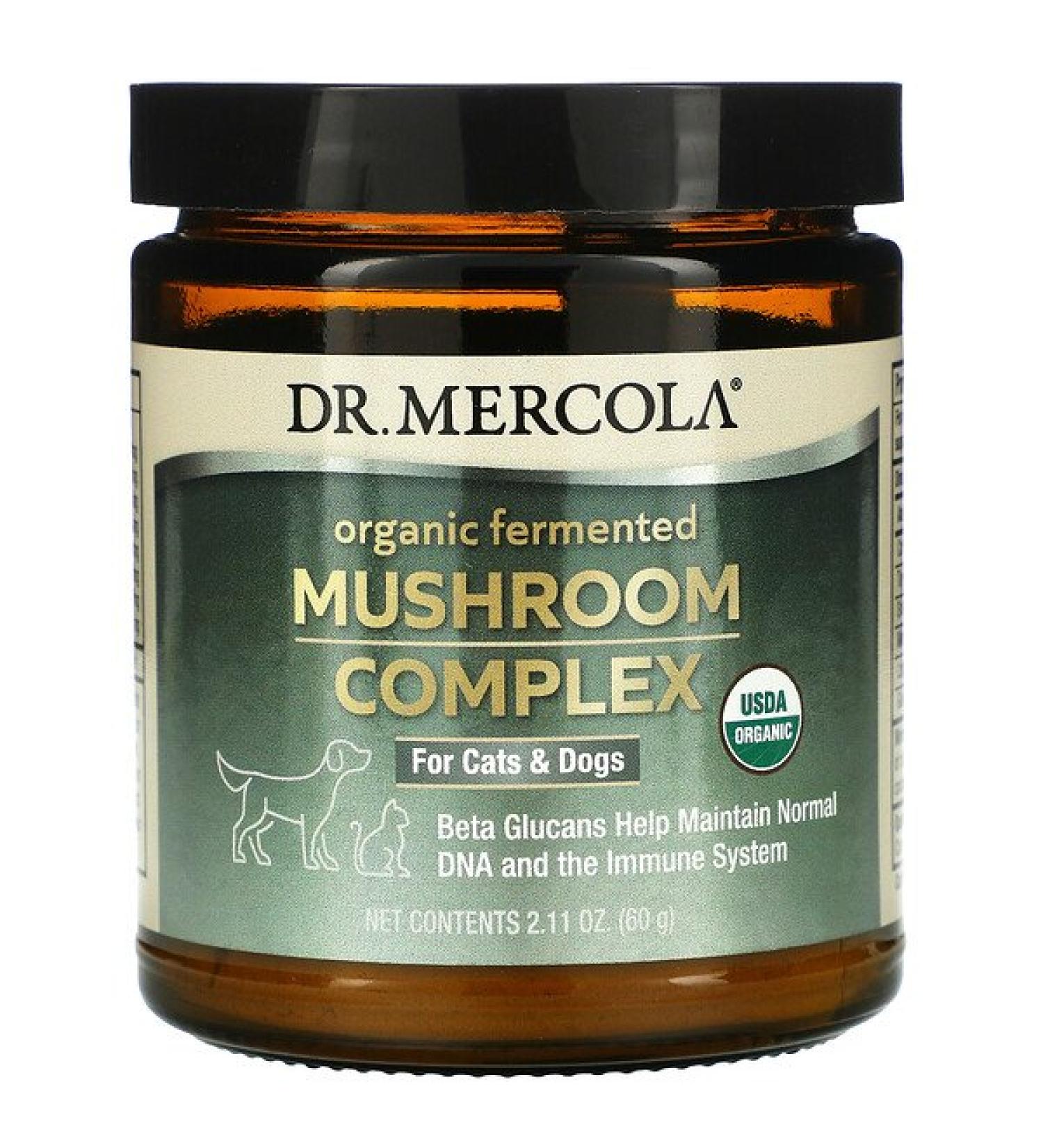 Dr. Mercola Organic Fermented Mushroom Complex For Cats & Dogs 2.11 oz (60 g)