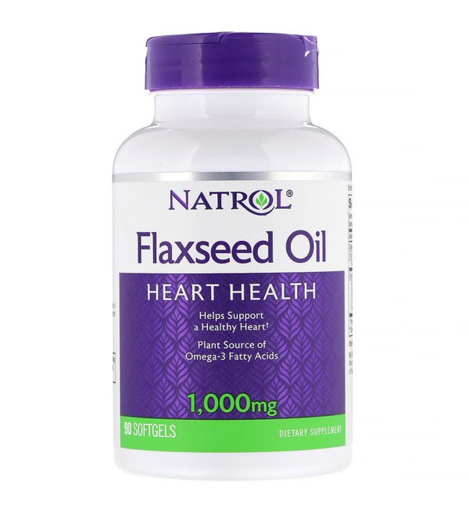 Natrol Flaxseed Oil Heart Health 1000 mg 90 Softgels