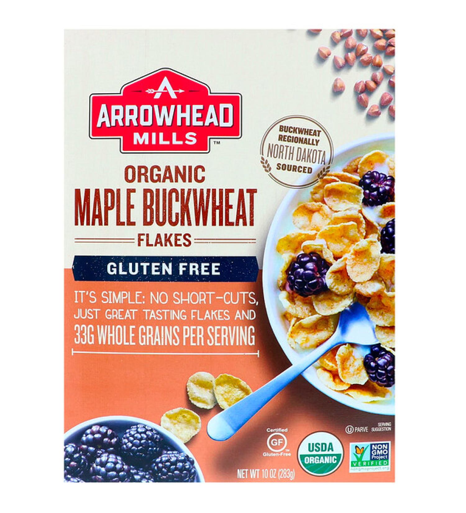 Arrowhead Mills Organic Maple Buckwheat Flakes Gluten Free 10 oz (283 g)