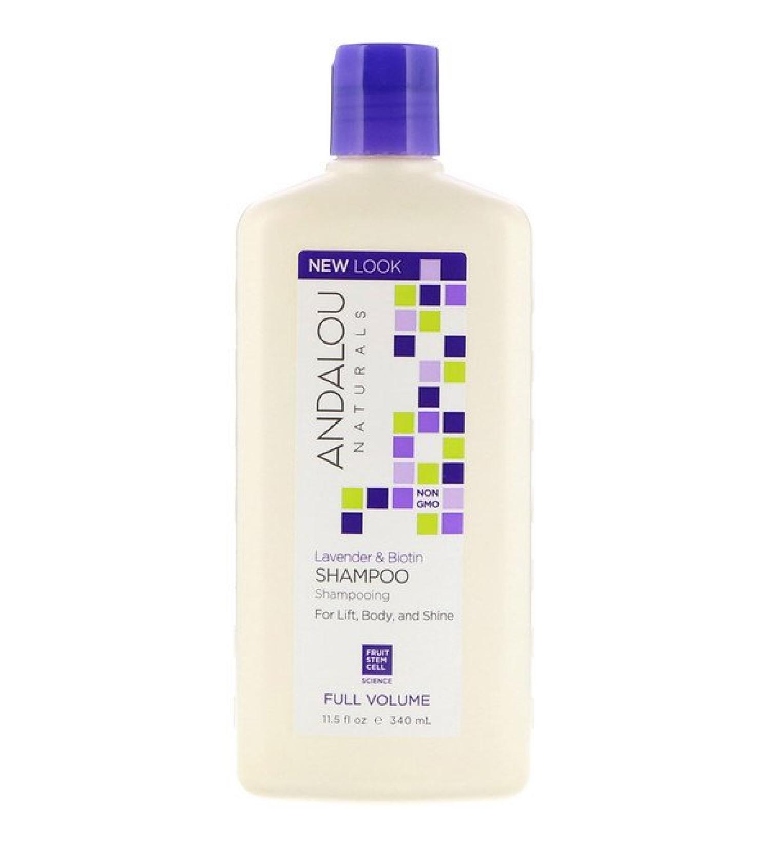 Andalou Naturals Shampoo Full Volume For Lift Body and Shine Lavender & Biotin 11.5 fl oz (340 ml)