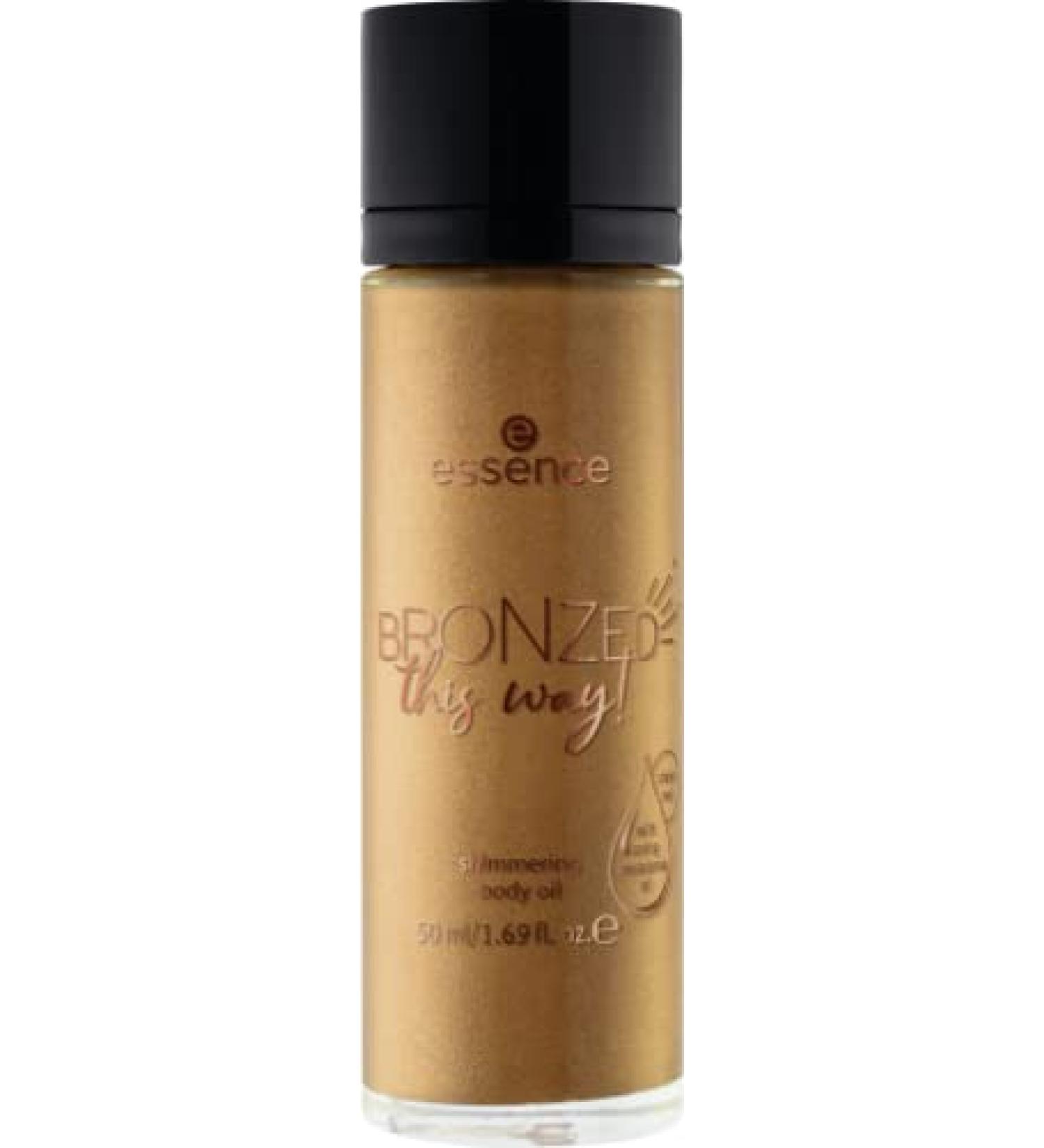Essence Bronzed This Way!Shimmering Body Oil No. 01 gold acetone -free vegan without preservatives without alcohol 1 -pack (50ml)