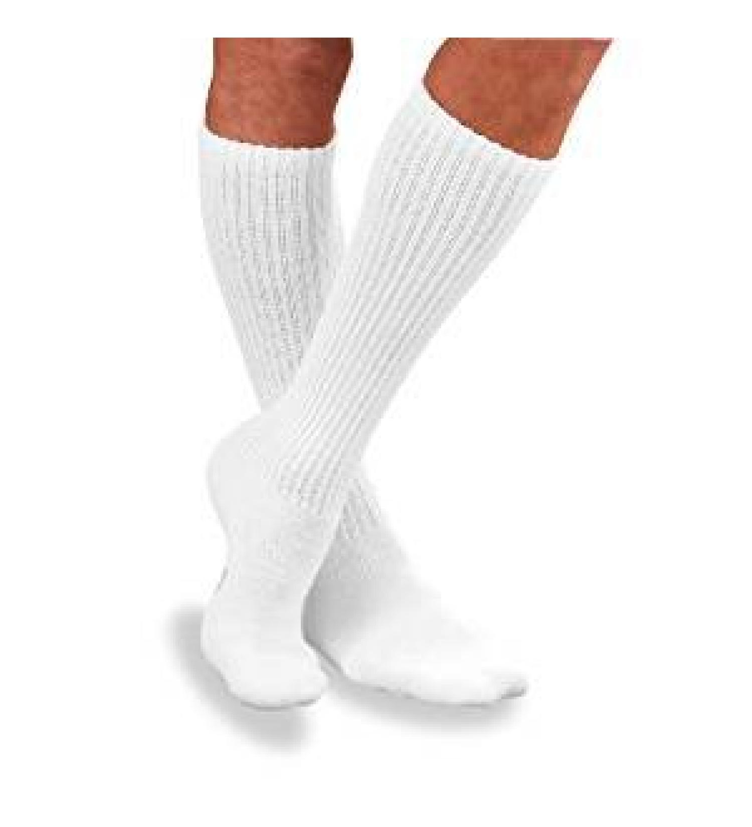 JOBST SensiFoot Diabetic Compression Socks 8-15 mmHg Knee High Closed Toe White Medium
