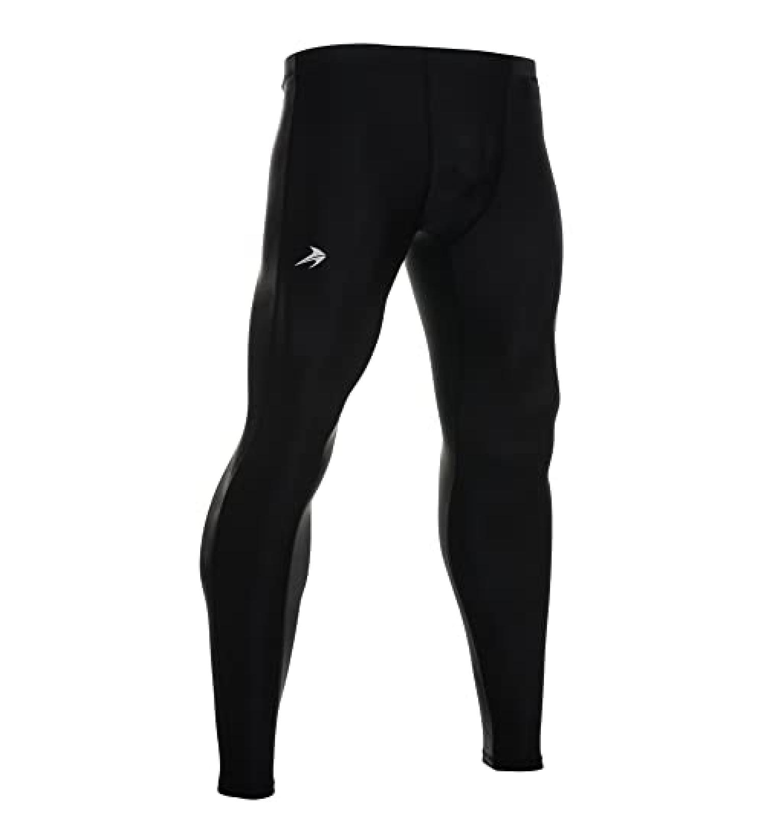 CompressionZ Men's Compression Pants - Black Large | Base Layer Running Tights for Sports - Buy Online on GoSupps.com