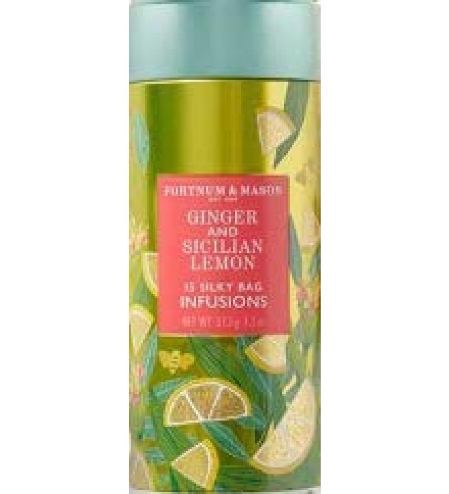 Fortnum Mason Fortnum & Mason Ginger & Sicilian Lemon Infusion Tin 375g Contains 15 Silky Tea Bags