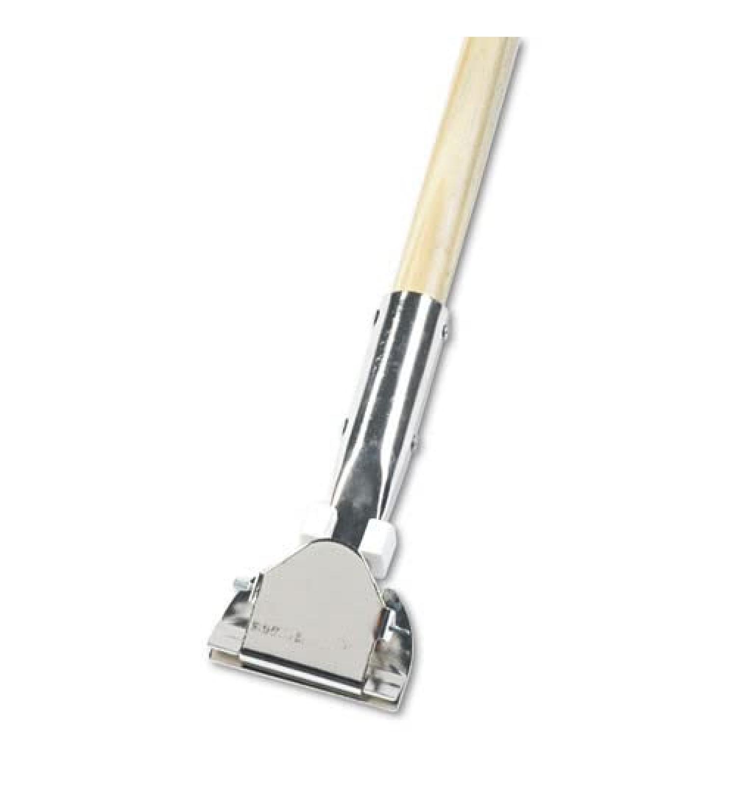 Boardwalk BWK1490 1 in. dia. x 60 in. Lacquered Wood, Swivel Head, Clip-On Dust Mop Handle - Natural