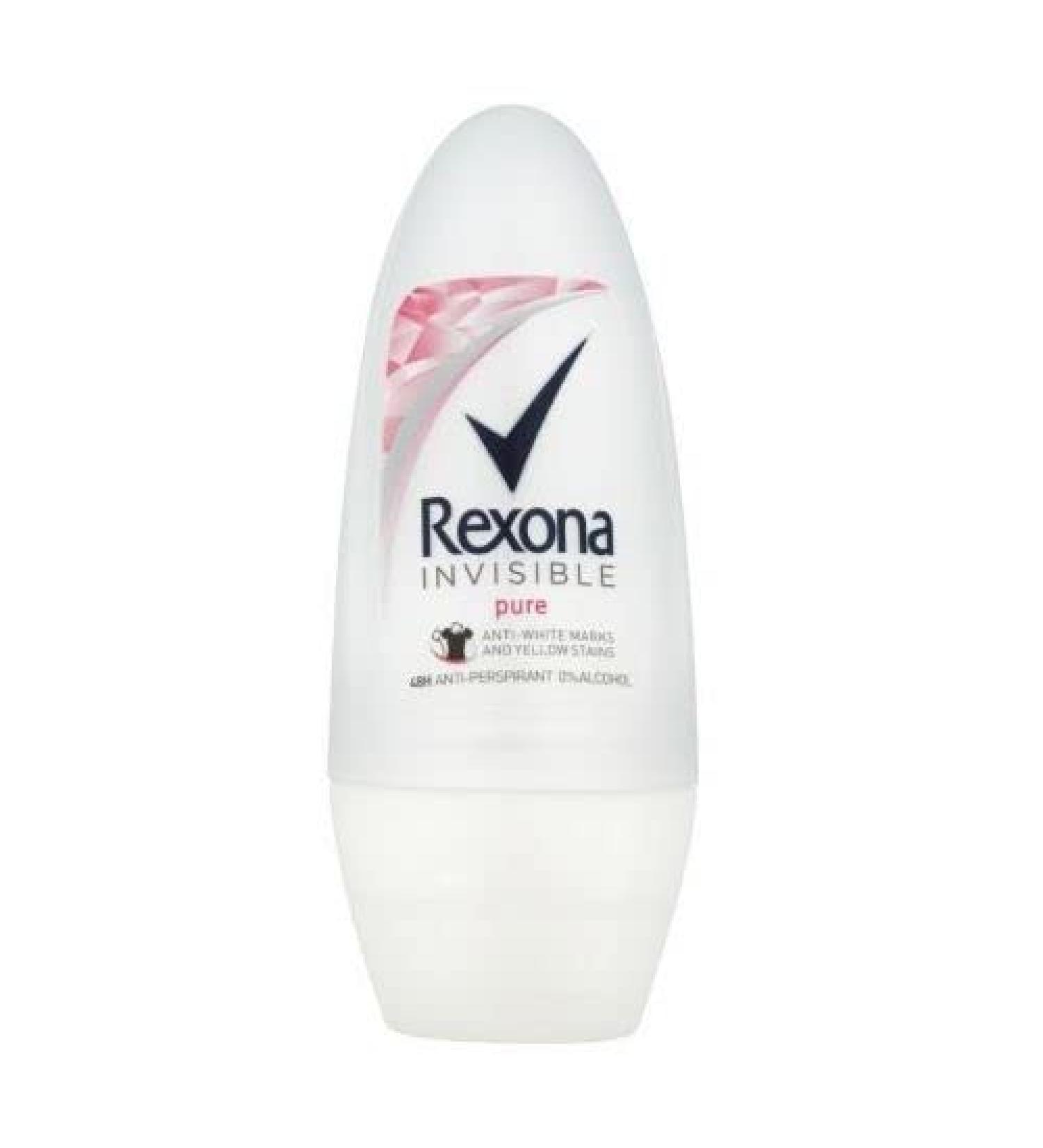 Rexona Rexona Invisible Pure Motionsense/Antiperspirant Roll-On Deodorant for Women 50ml (Pack of 6)