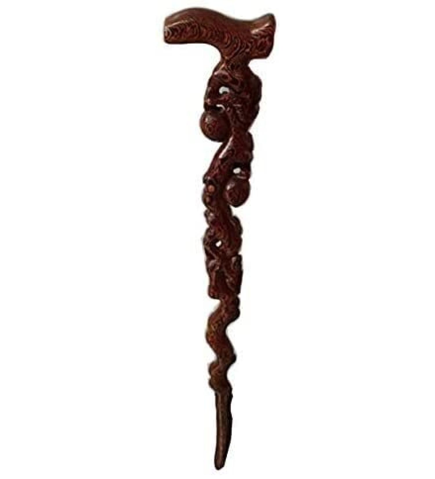 Solid Wooden Walking Cane Wood Canes Wooden Walking Stick Cane Hickory Handcrafted Old Rosewood Crutches Men and Women Wood Unisex Natural Affordable Gift Fashionable for Elderly Seniors (Onecol