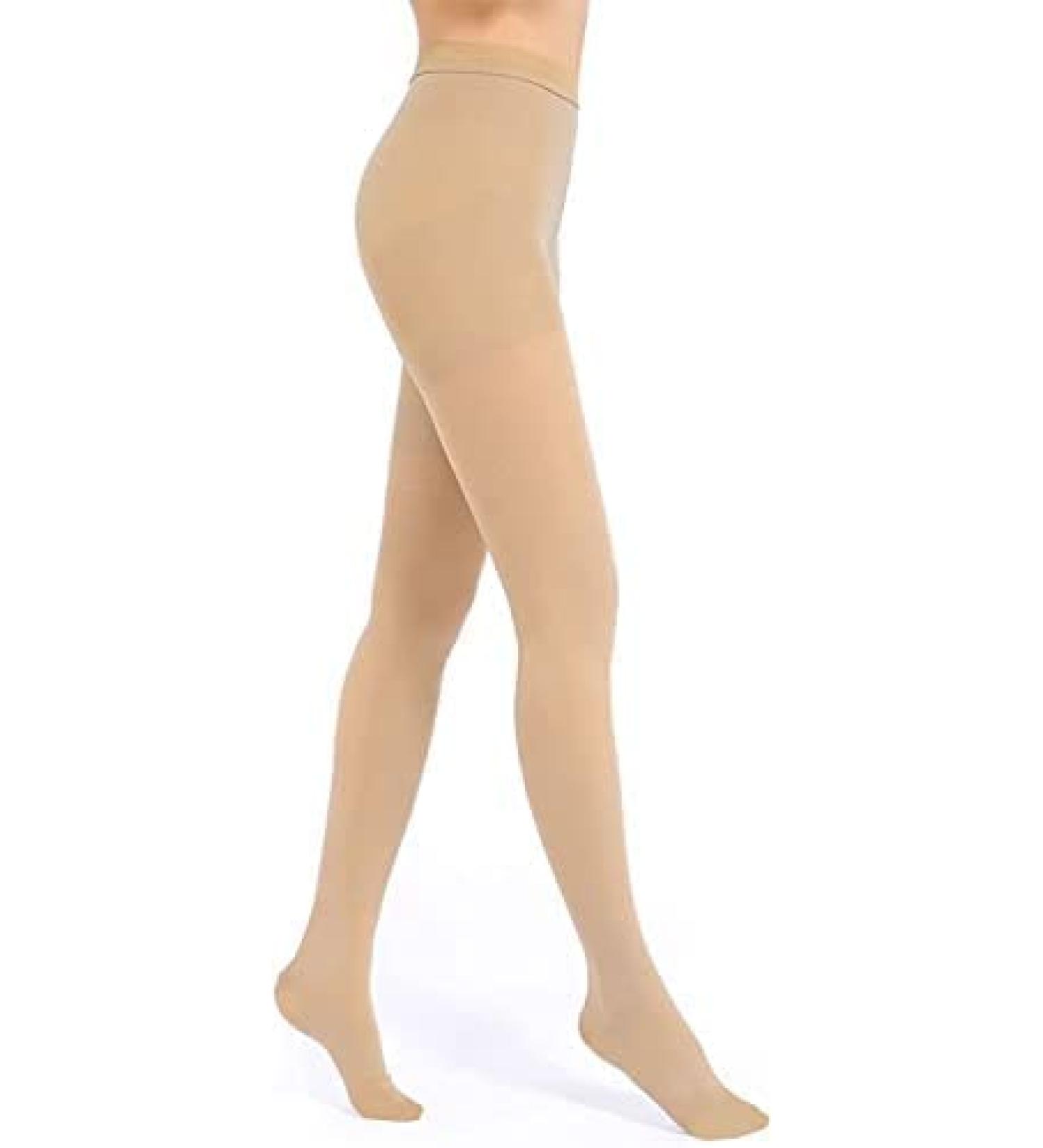 Evolyline 20-30 mmHg Compression Tights for Women & Men, Beige 3XL | Medical Grade Graduated Support Pantyhose for Varicose Veins, Edema, Flight & Nursing - Buy Online on GoSupps.com