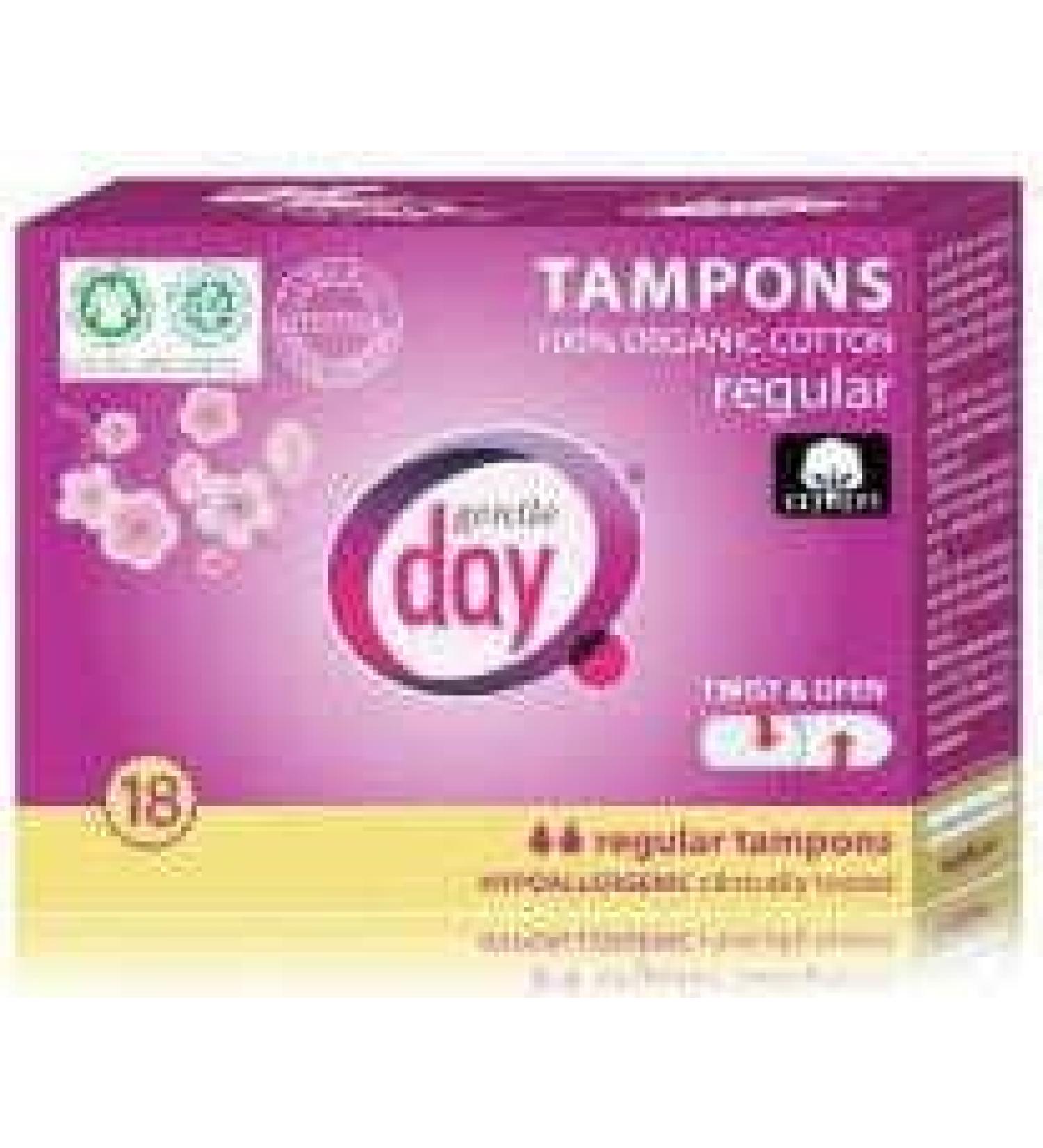 Gentle Day Regular Tampons made from 100% organic cotton 1 pack of 18 tampons