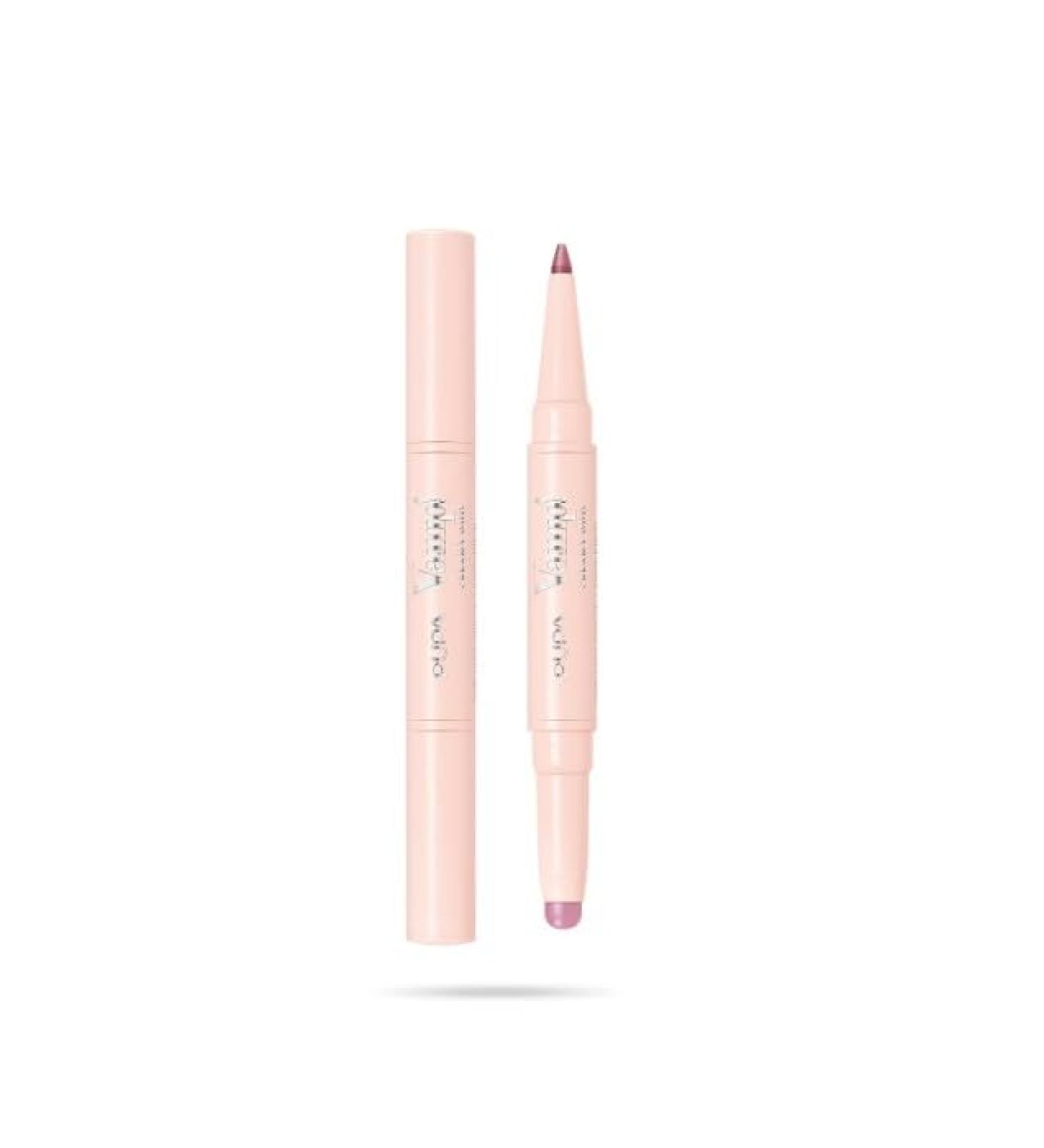 Pupa Lip Pencil Vamp! Creamy Duo 018 Mauve Rose Lip Pencil Contouring & Glossy Lipstick for Fuller, Plumper Lips - Available in 18 Color Variations