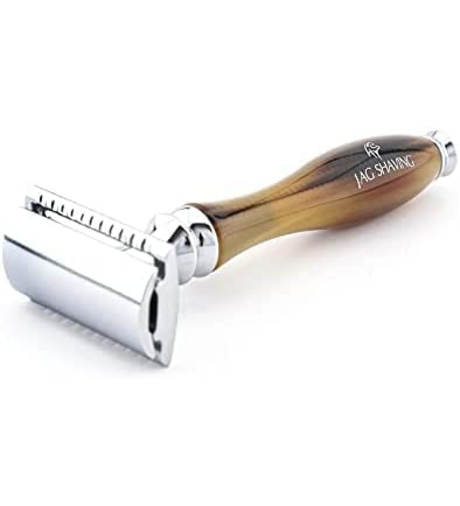 Jag Shaving Double Edge Safety Razor with Resin Leather Case | Best for Men & Women | International Shipping Available - Buy Online on GoSupps.com