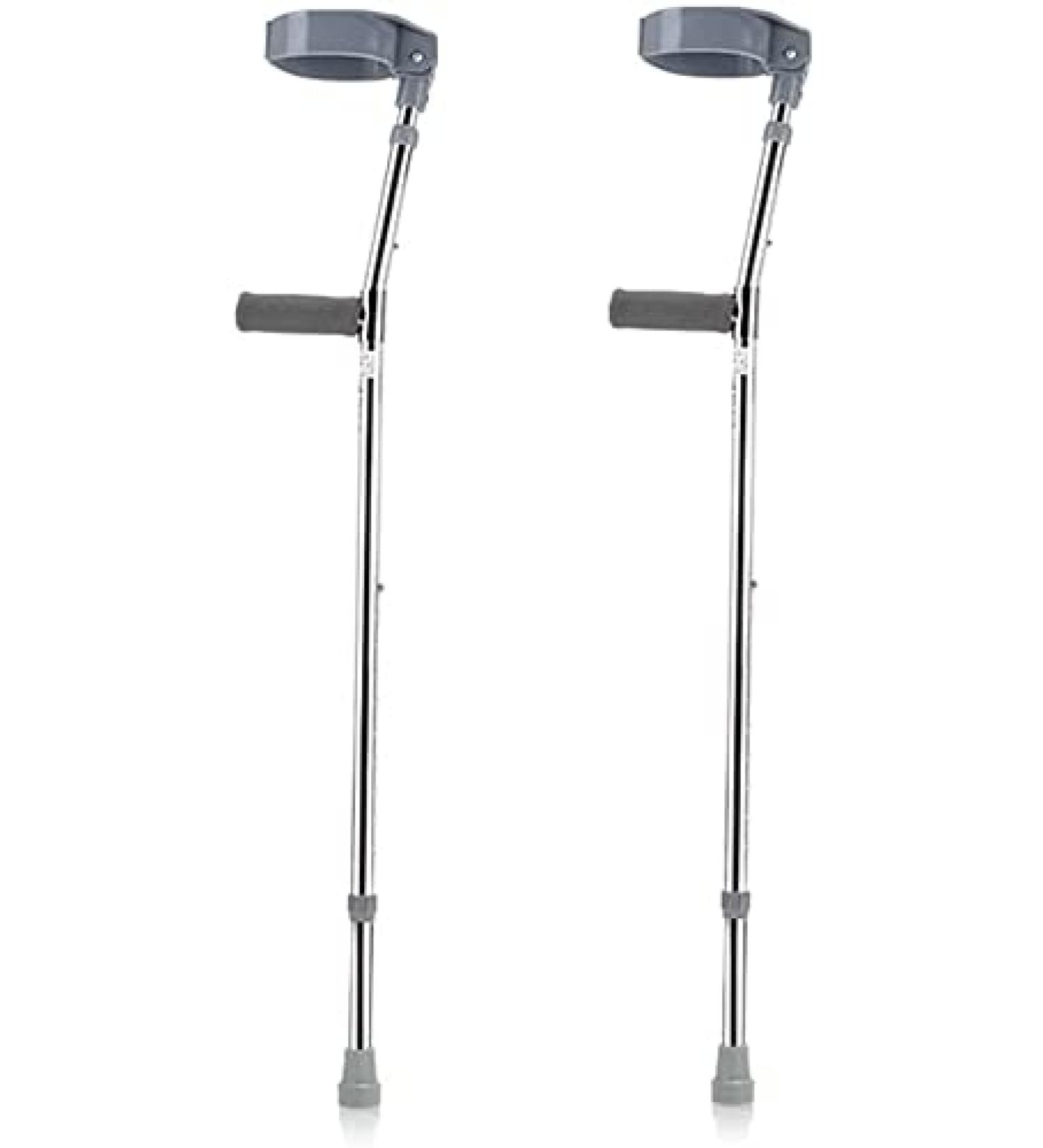 ATHUAHLR Forearm Crutches Adjustable Closed Cuff Walking Stick Forearm Telescopic Crutches Height Adjustable Walking Stick with Rubber Tip Balanced Mobility Aid for Men and Women 1 Pair Lightweight Grey - Buy Online on GoSupps.com