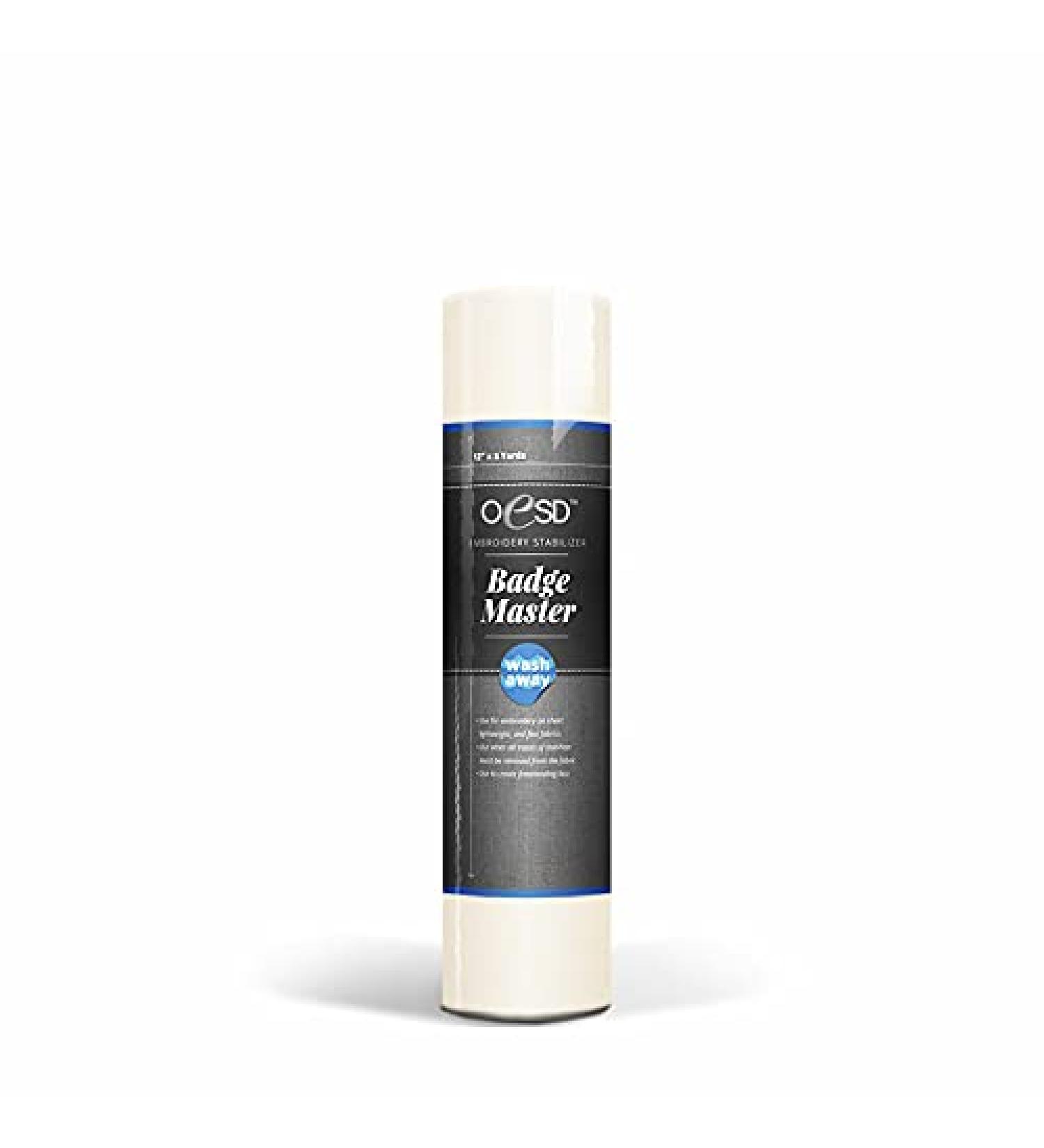 OESD Badgemaster AquaFilm Wash-Away Stabilizer White 12" x 8 Yard Roll