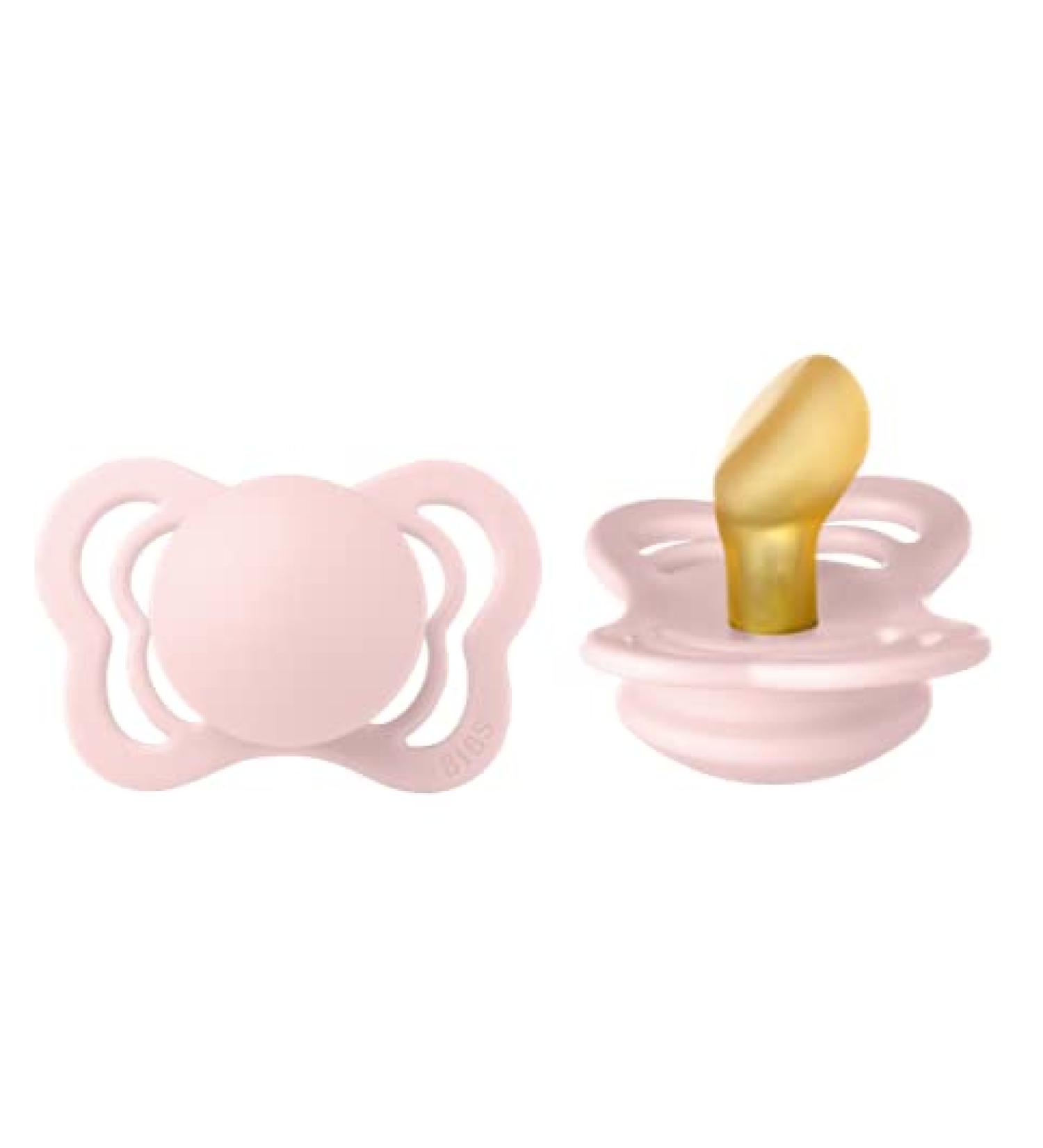 BIBS Couture Collection BPA-Free Baby Pacifiers from Denmark - Set of 2 Blossom Color Premium Soothers, 0-6 Months - Buy Online on GoSupps.com