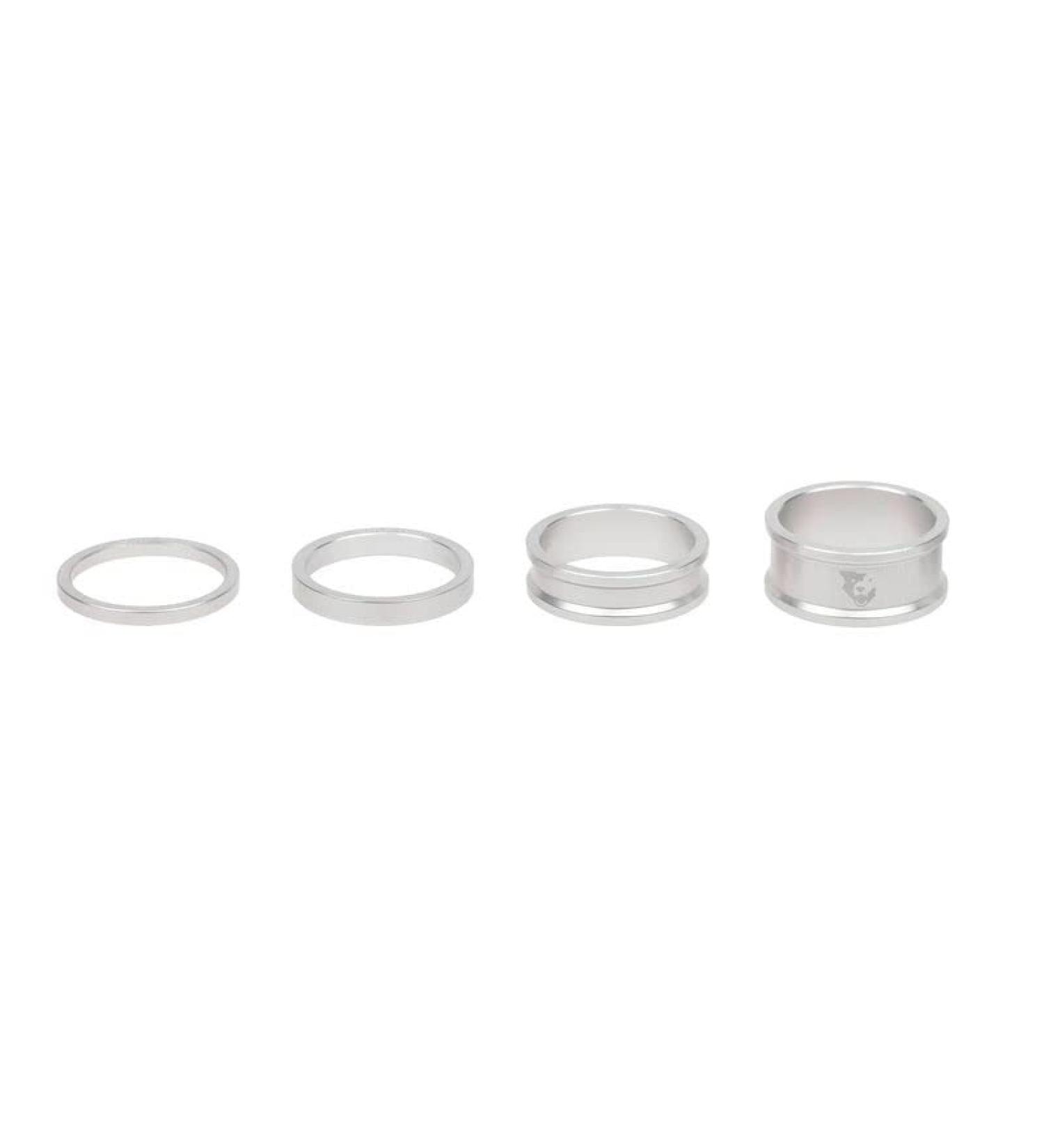 Wolf Tooth Precision Anodized Headset Spacers (Silver, 3, 5, 10, & 15mm)