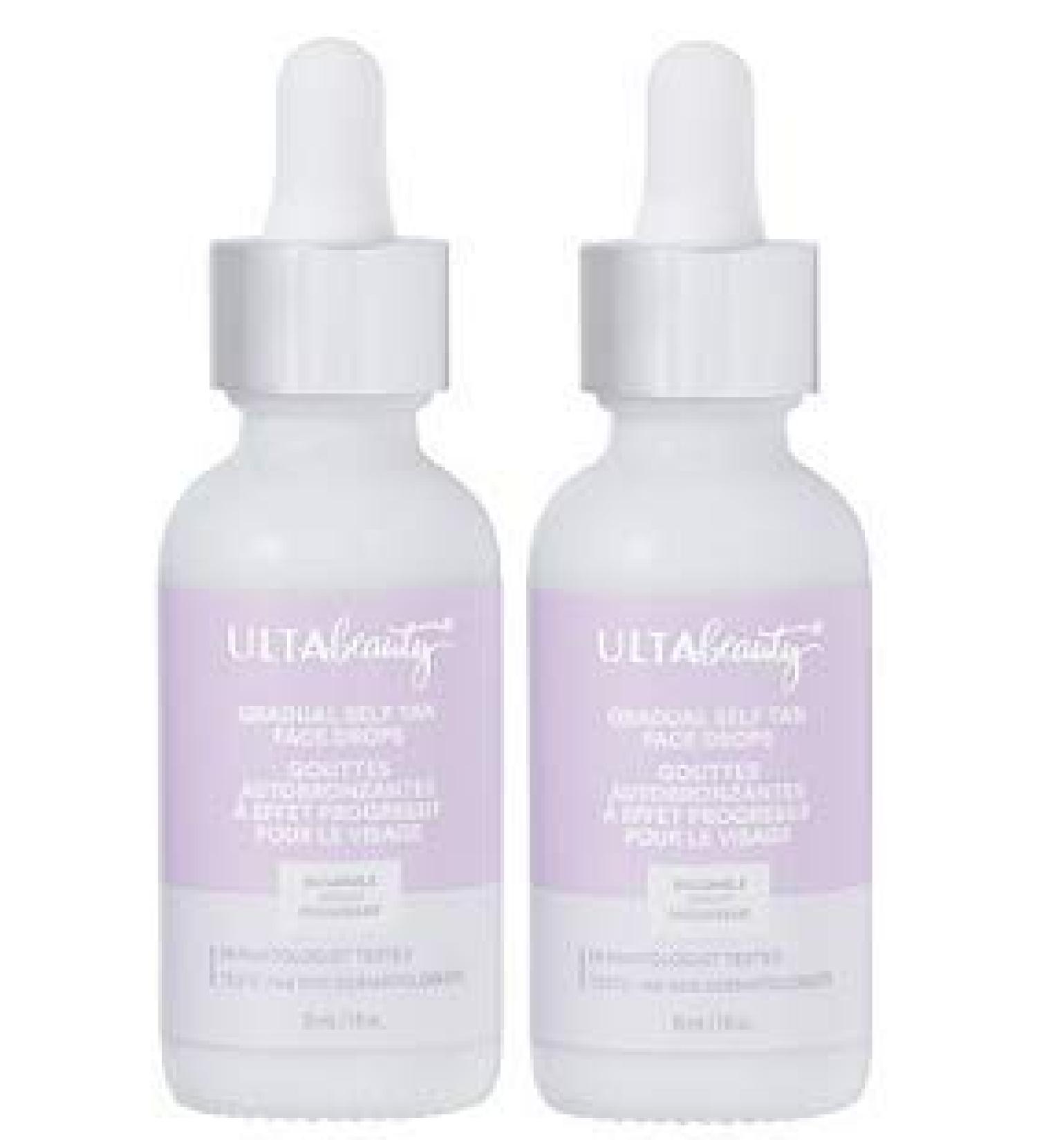 Ulta Beauty 2 Pack Bronze Glow Self Tanning Glow by Morning Gradual Tan Drops Size 1.0 oz.