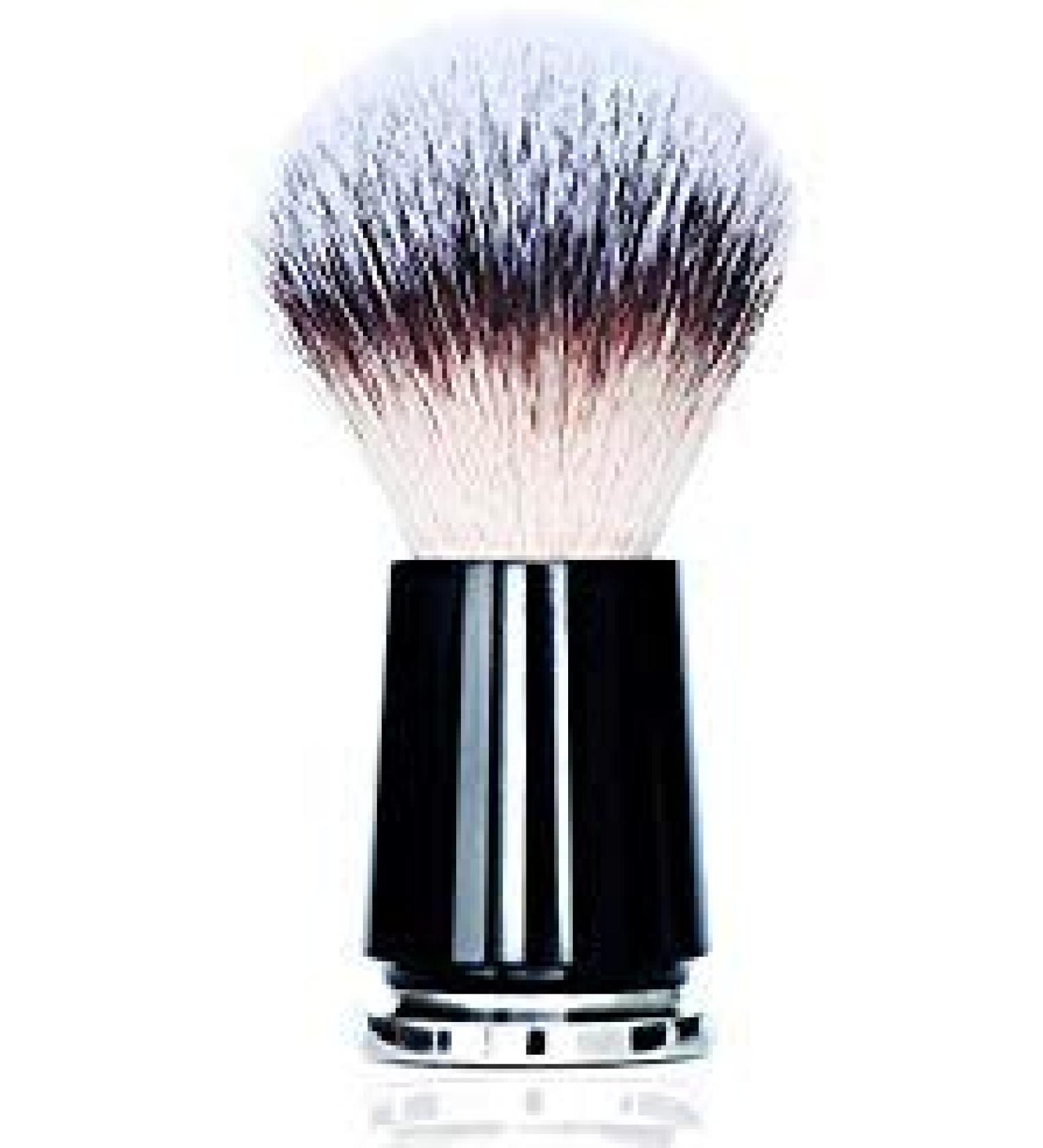 Premium Synthetic Shaving Brush with Stainless Steel Base Black Acrylic Handle Synthetic Badger Vegan Shave Brush for Straight Edge Razor Shaving Kit Set by JDK Stainless Steel Base Shaving Brush