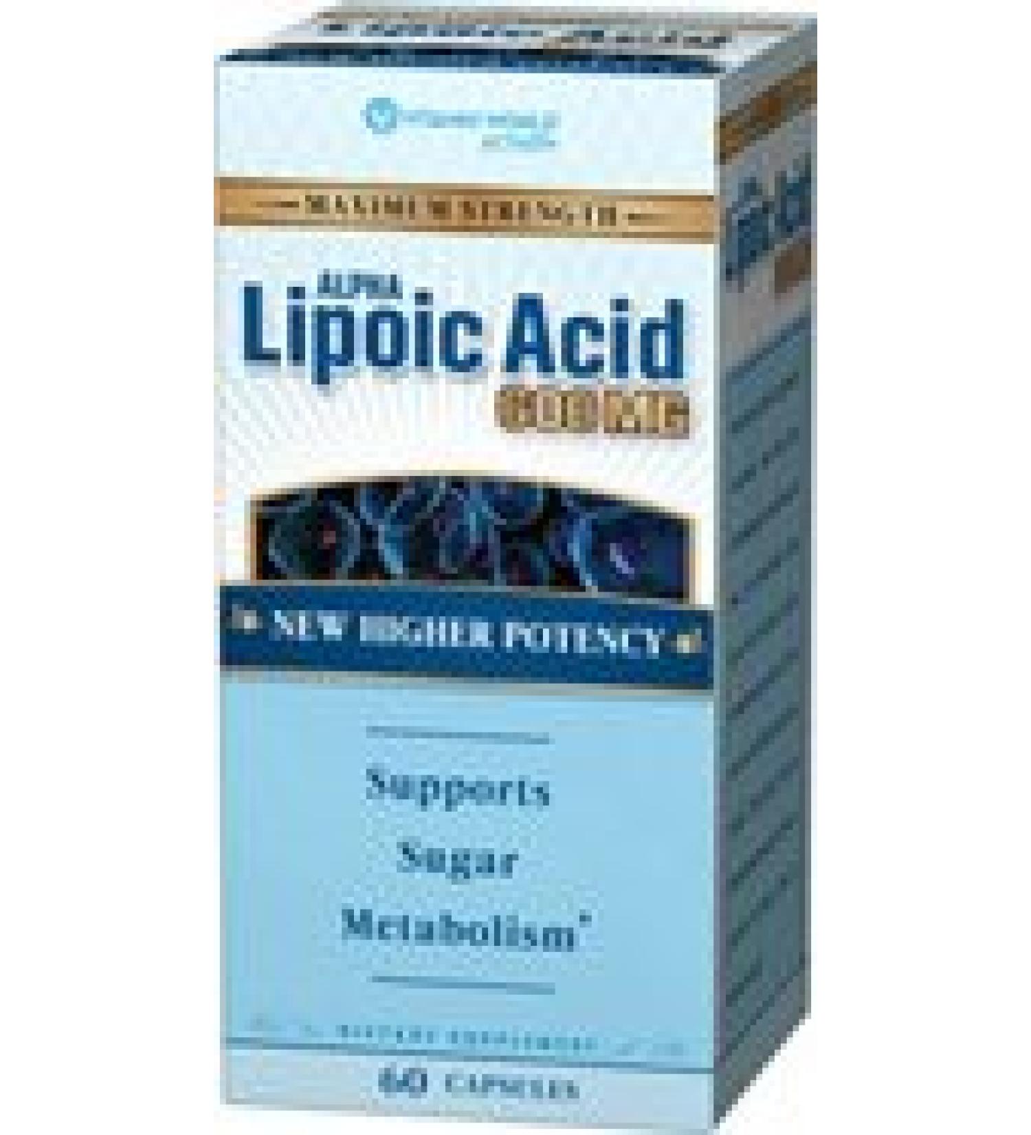 Vitamin World Alpha Lipoic Acid 600 mg 60 Capsules