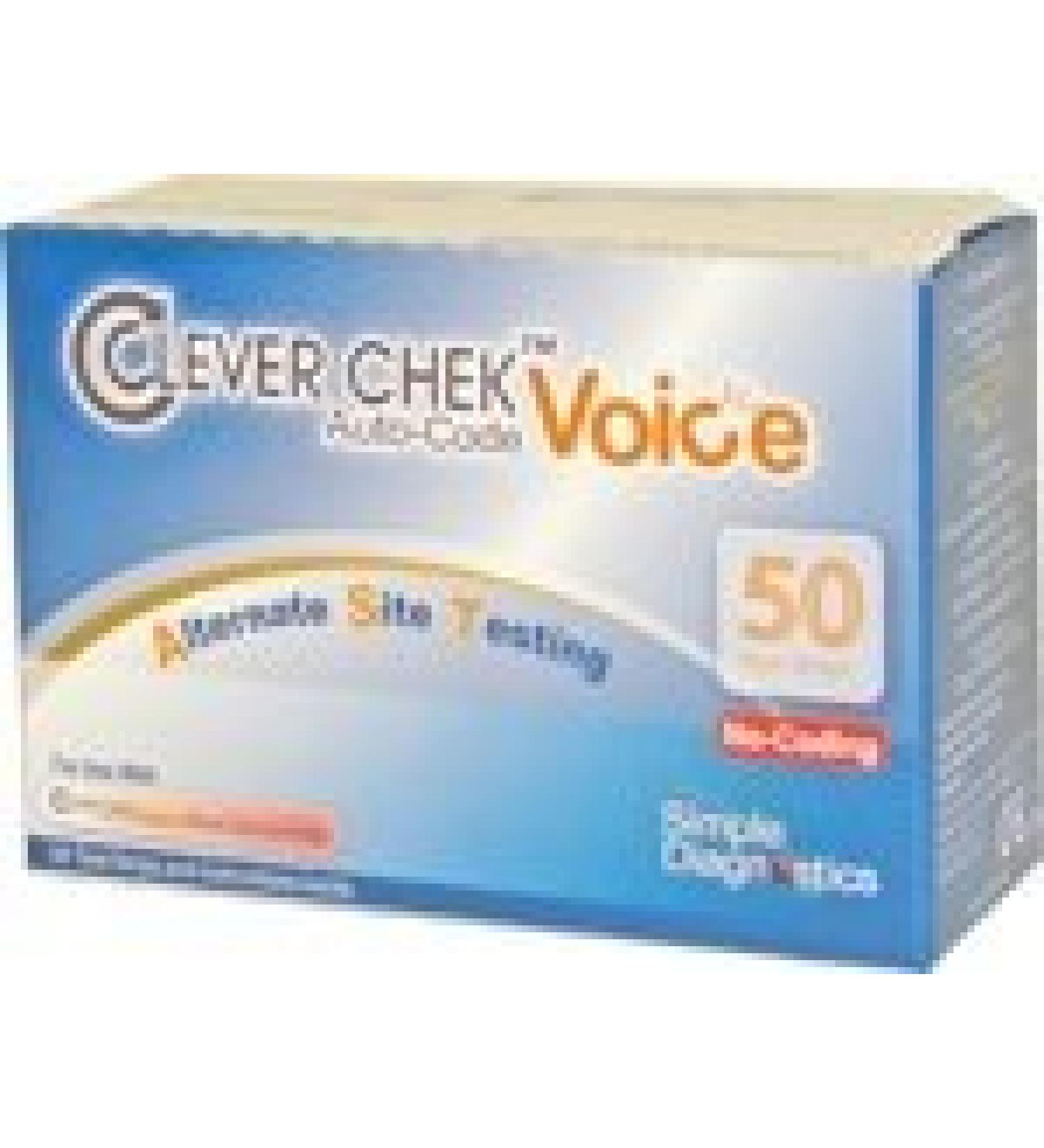 Clever Chek Voice Blood Glucose Test Strips 50's Long Exp Sold By Diabetic Corner
