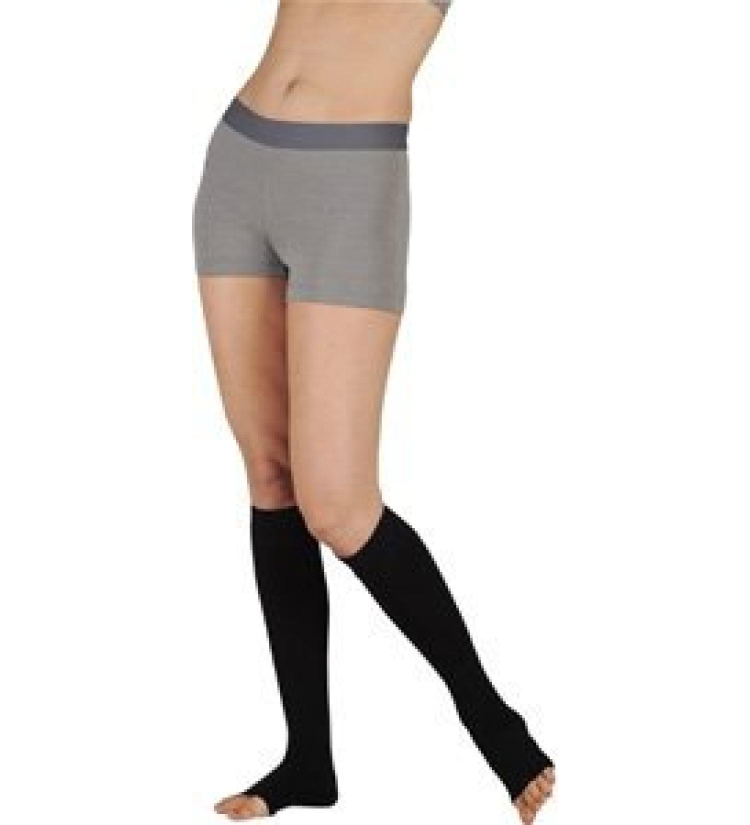 Juzo Dynamic Varin 3511 Knee-High 20-30mmhg Silicone Top Band Open Toe Sock for Men & Women Black 3 (III) Regular 3 Black