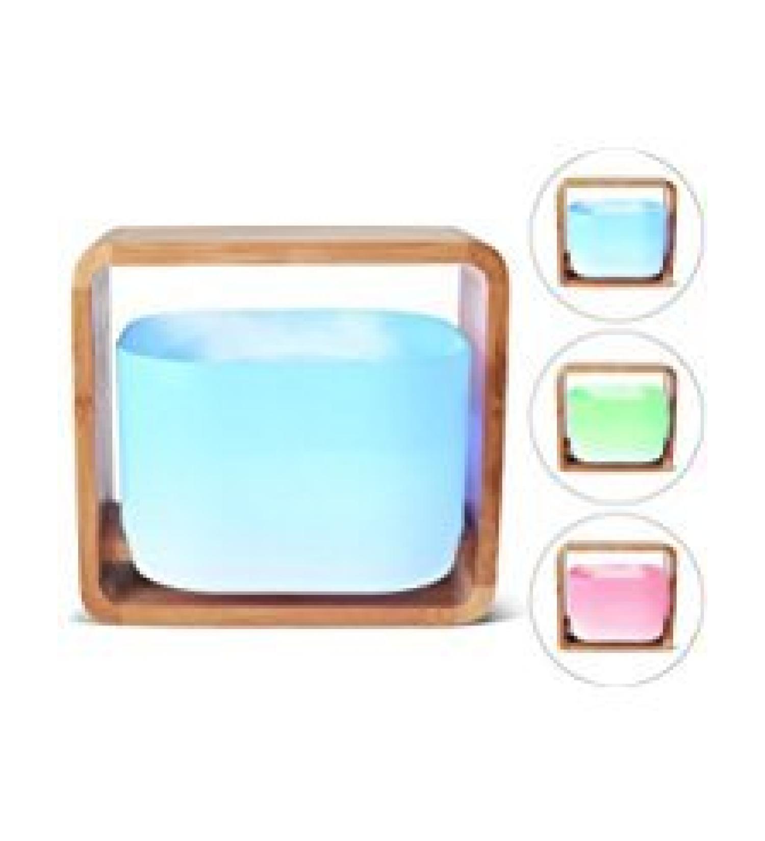 ToiletTree Products Aromatherapy 100% Wooden Bamboo and Glass Essential Oil Diffuser Color-Changing 1200 ml Capacity