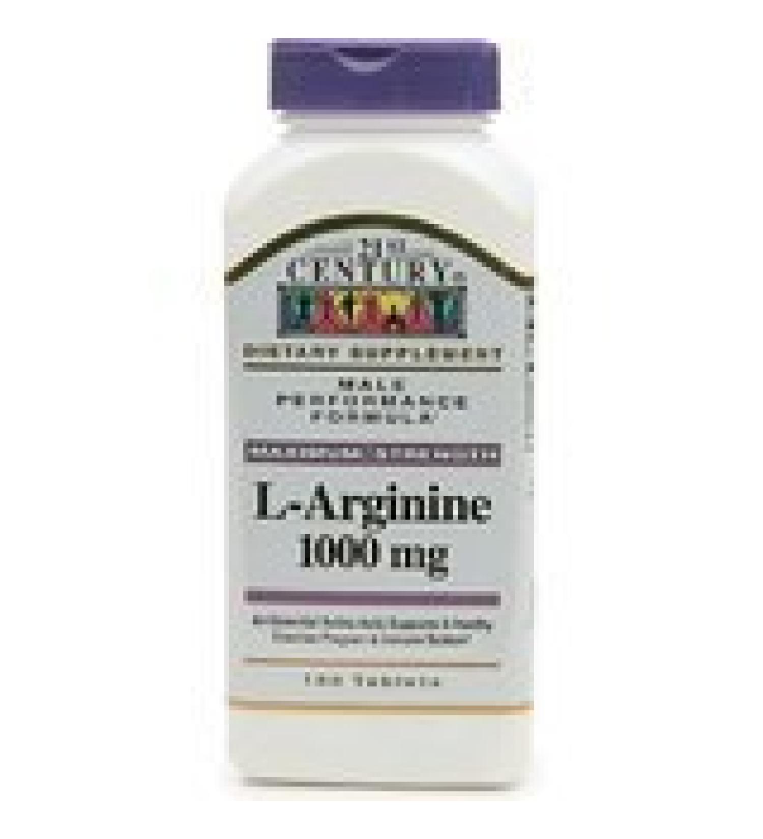 21St Century L-Arginine Maximum Strength 100 Tablets (Pack Of 2)