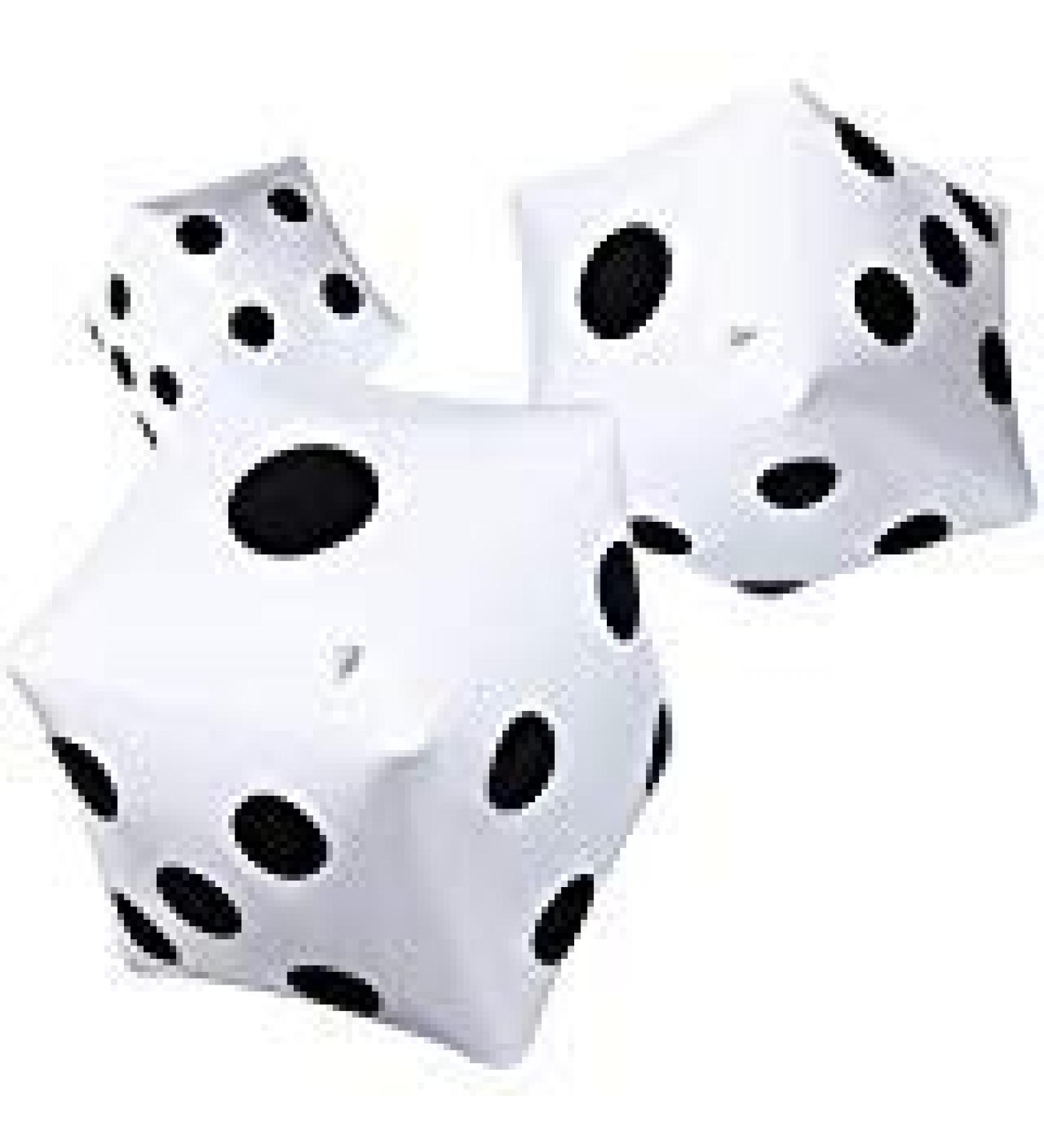 3 Pack Jumbo Inflatable Dice 12 Inch Giant Inflatable Jumbo Dice White Large Inflatable Dice for Game Pool Toy Party Favour