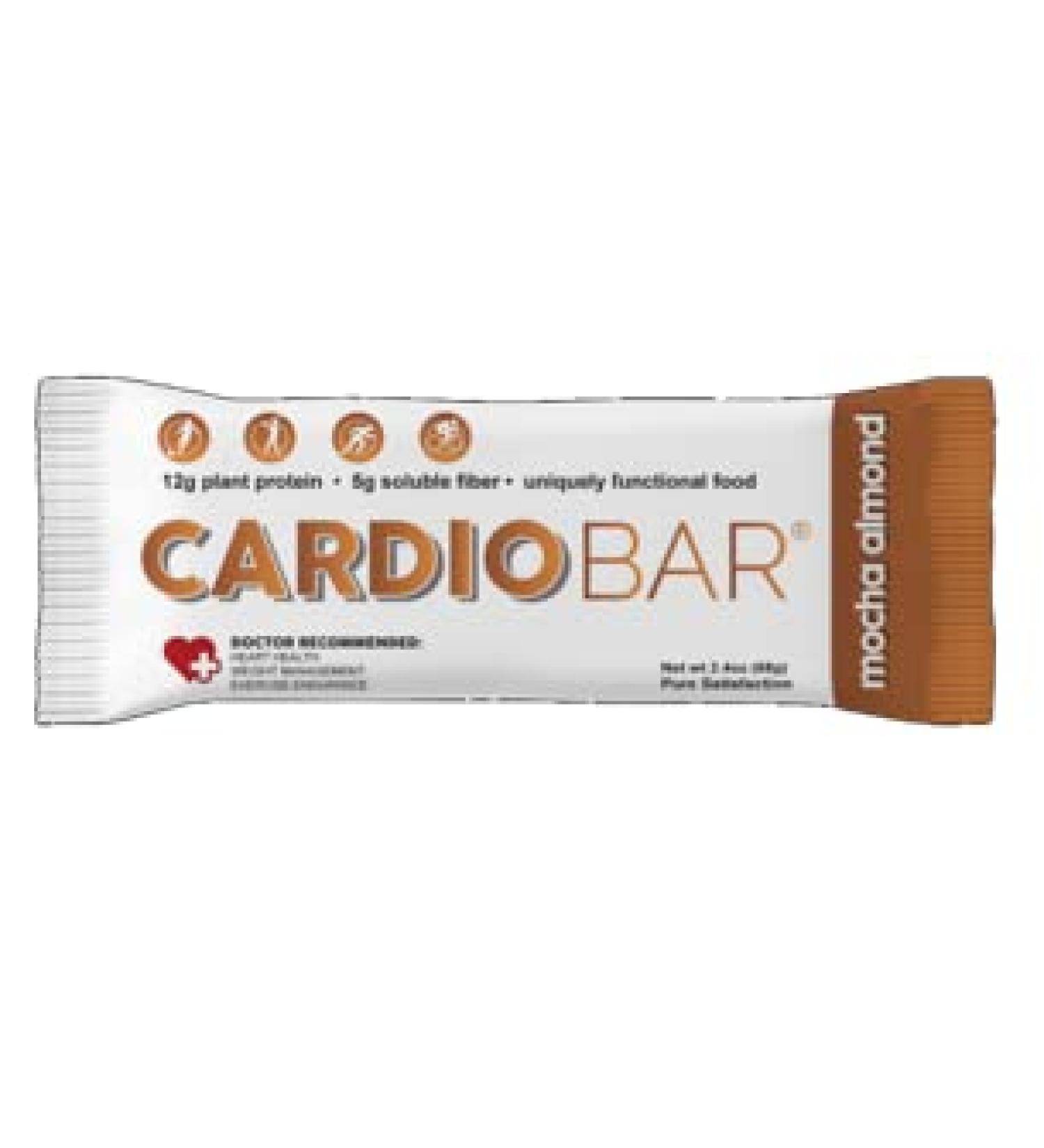 Cardio Bar | Meal Replacement Energy Protein Bar - Delicious Satisfying Heart Healthy Functional Food for Energy Performance Overall Wellness | Mocha Almond (12) Bars - Buy Online on GoSupps.com