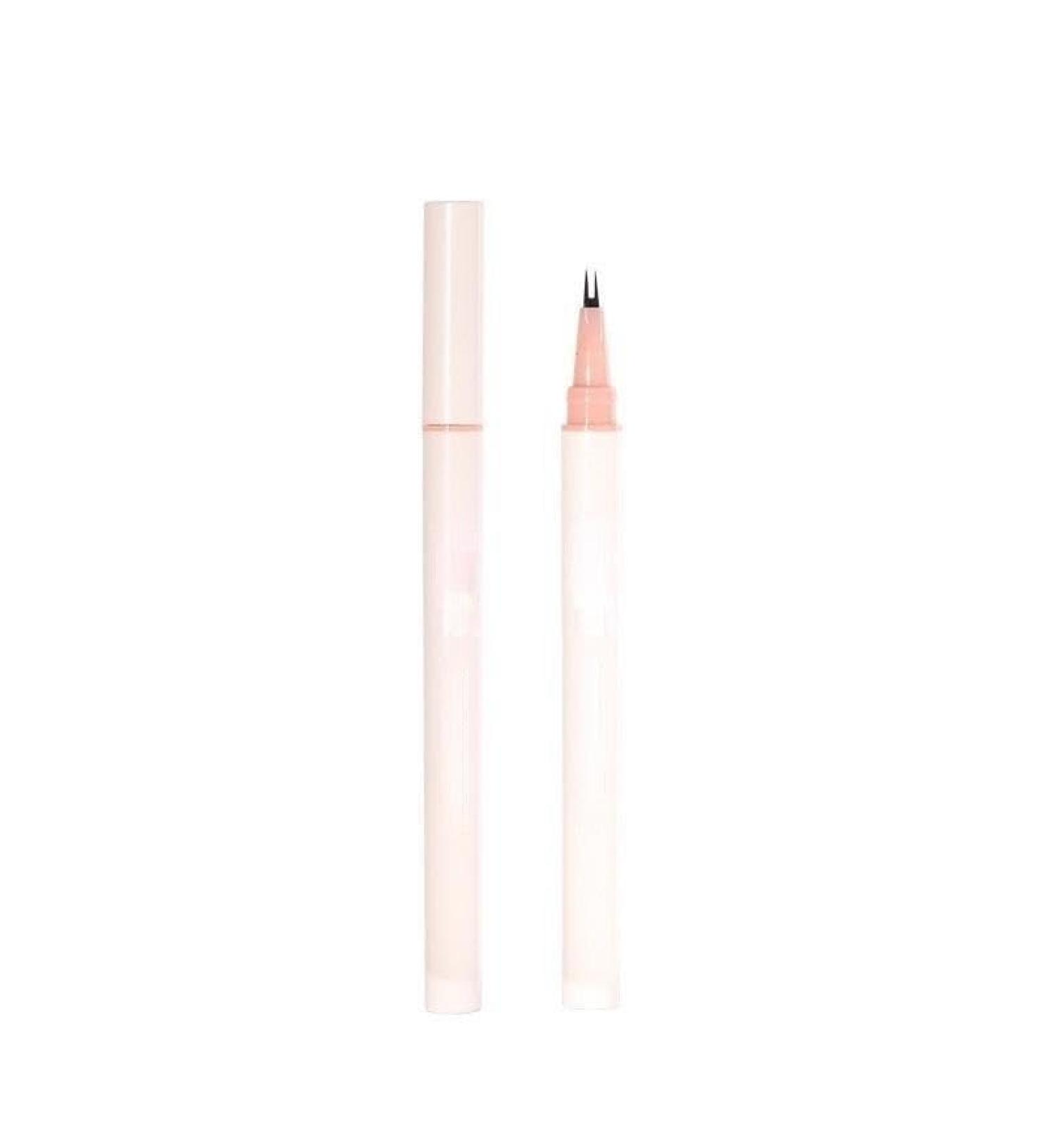 BADALO Extremely fine waterproof eyeliner ultra-thin long-lasting smudge-proof coated pen for beginner women pink eyeliner pen (Size: 2 Gray Brown)