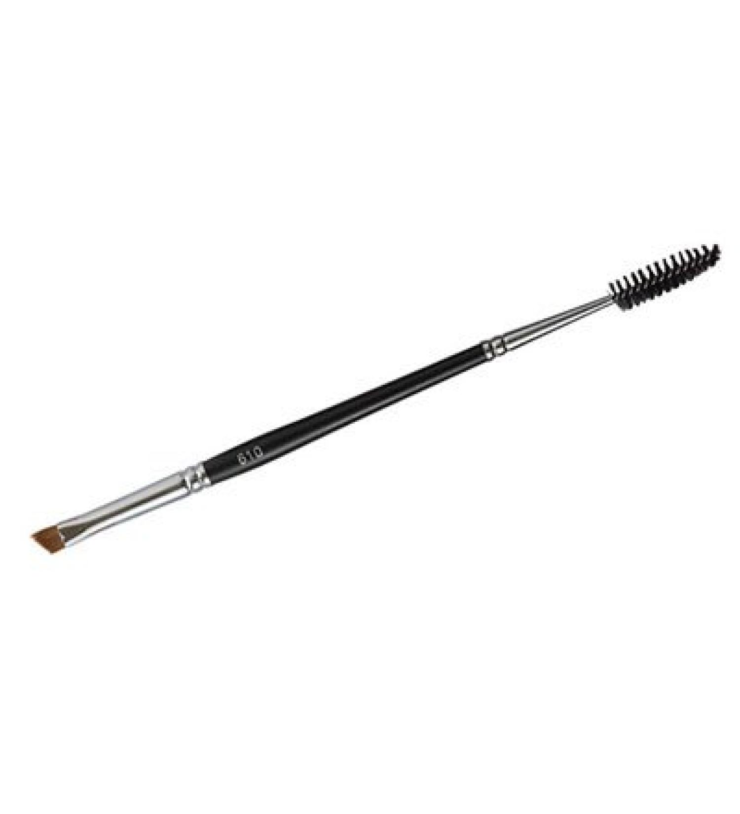 Jolie Cosmetics Duo Small Angle Detailer Brow & Lash Brush #610 - Sable Hair/Spoolie Brush