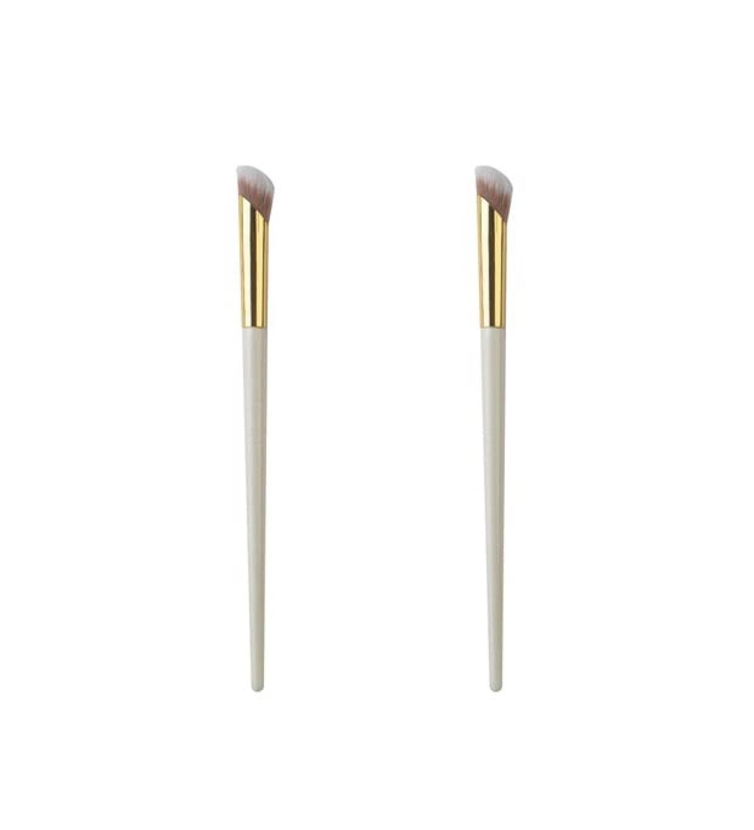 2-Pack Under Eye & Nose Contour Brushes for Dark Circles & Puffiness - Ideal for Liquid Foundation & Cream - Natural Light - Perfect for Mature Skin - Buy Online on GoSupps.com