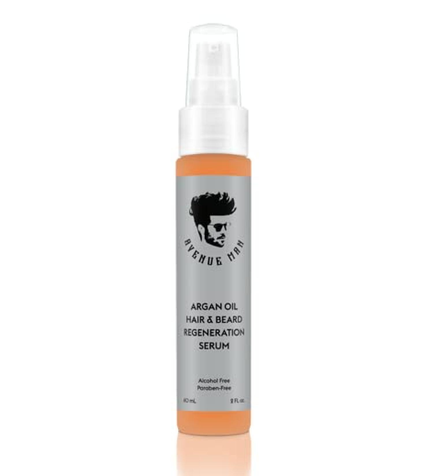 Avenue Man Argan Oil Serum for Hair & Beard Regeneration | Paraben-Free, Natural Hold | Moroccan Argan Oil (2.0 Oz) - Buy Online on GoSupps.com