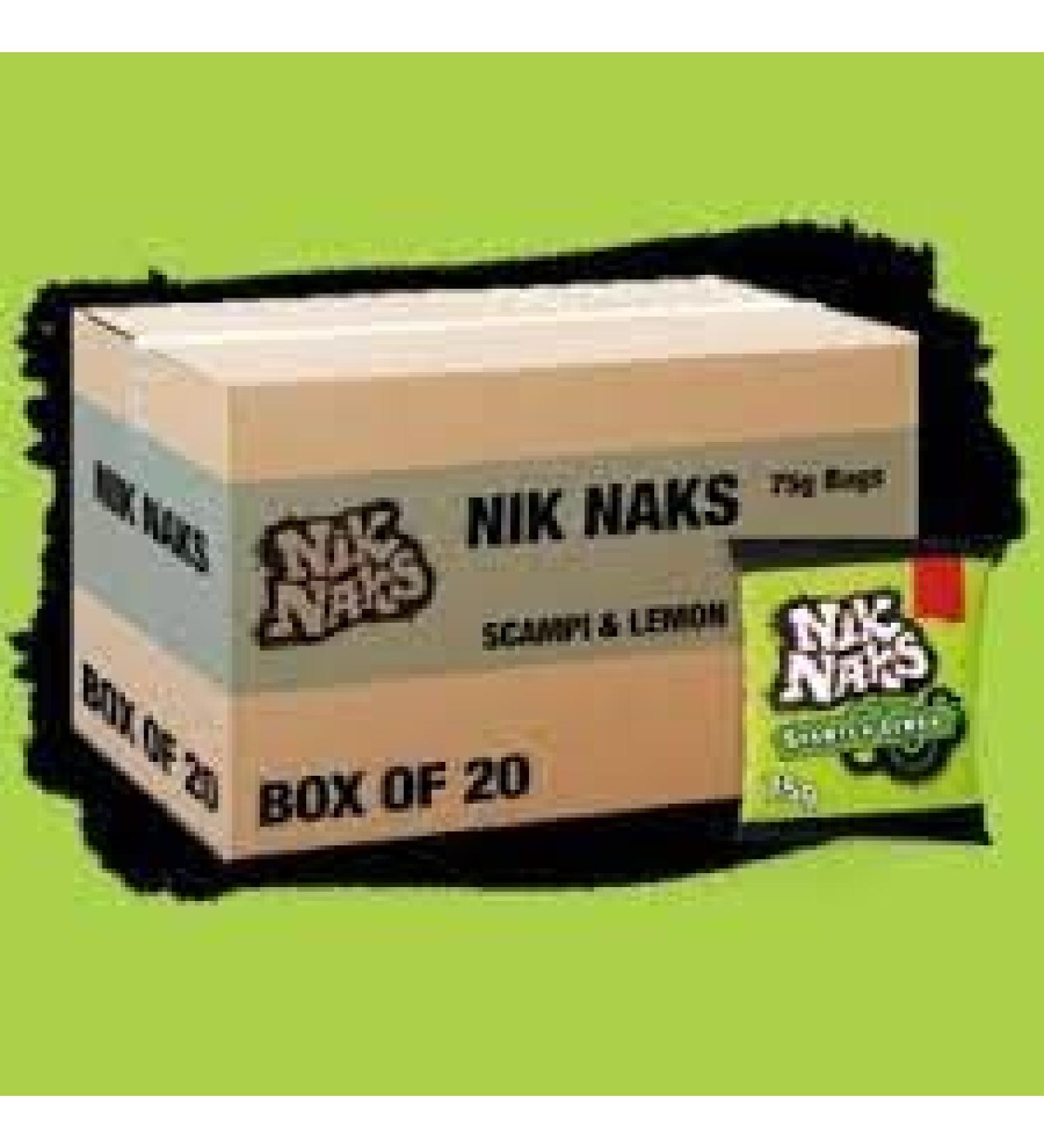 Nik Naks Scampii N Lemon Flavour Corn Snack 75g (60 Bags x 75g)