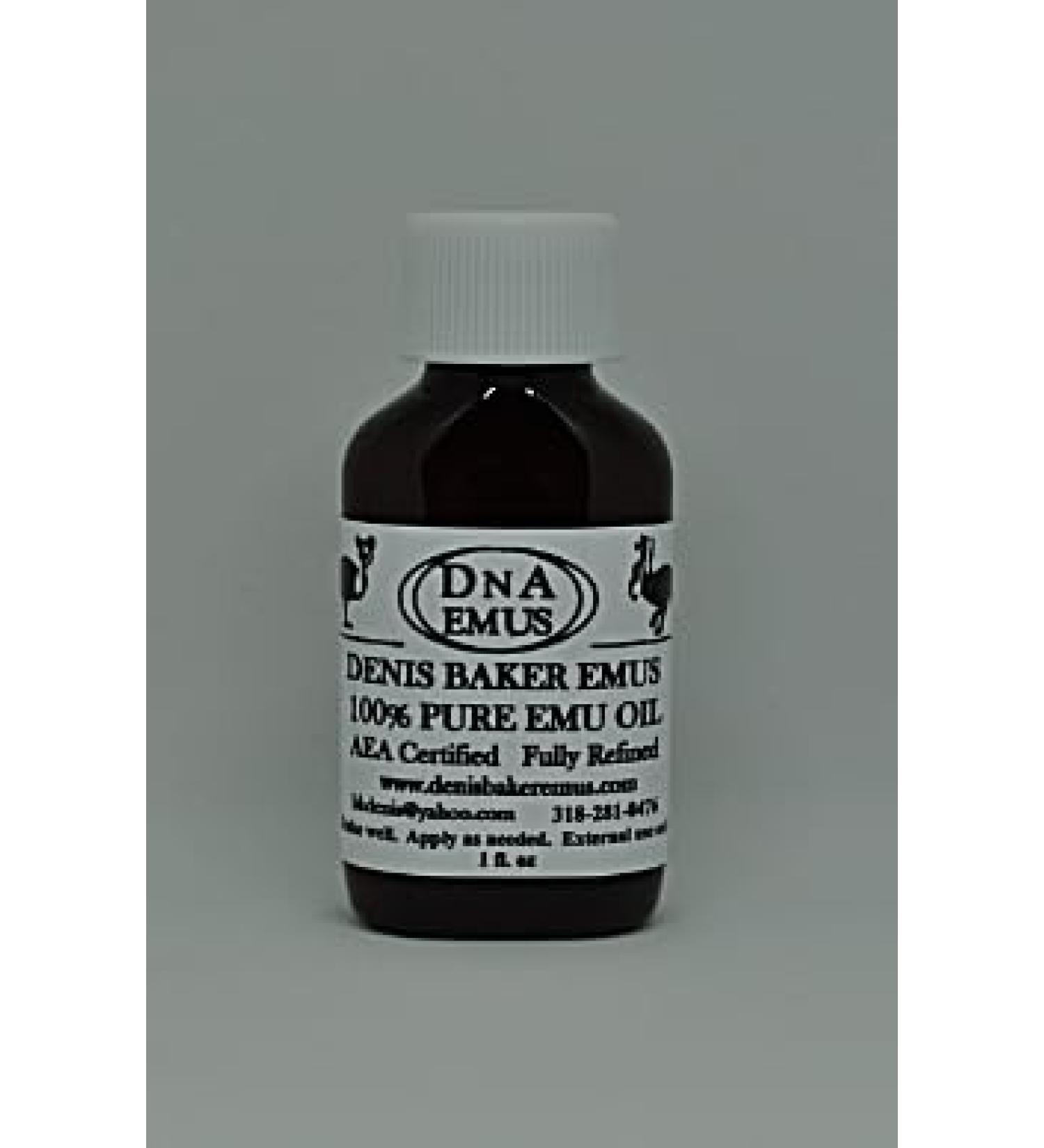 Denis Baker Emus AEA Certified Fully Refined Emu Oil 1oz. Bottle Good for a Wide Array of Applications