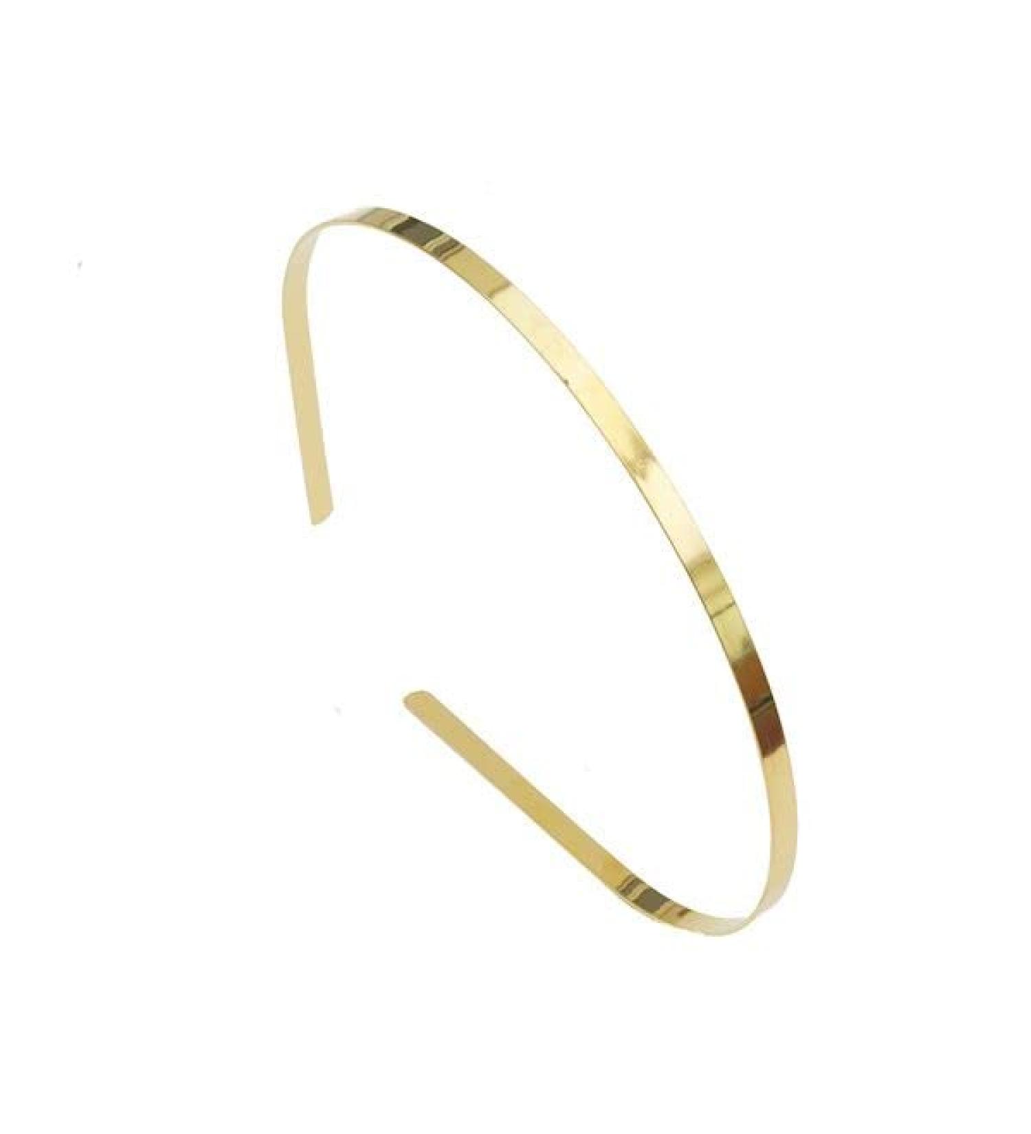 Plain Gold Tiara Base Metal Headband Hair Band Crafting Bridal Wedding Prom for Women Girls by Glitz4Girlz