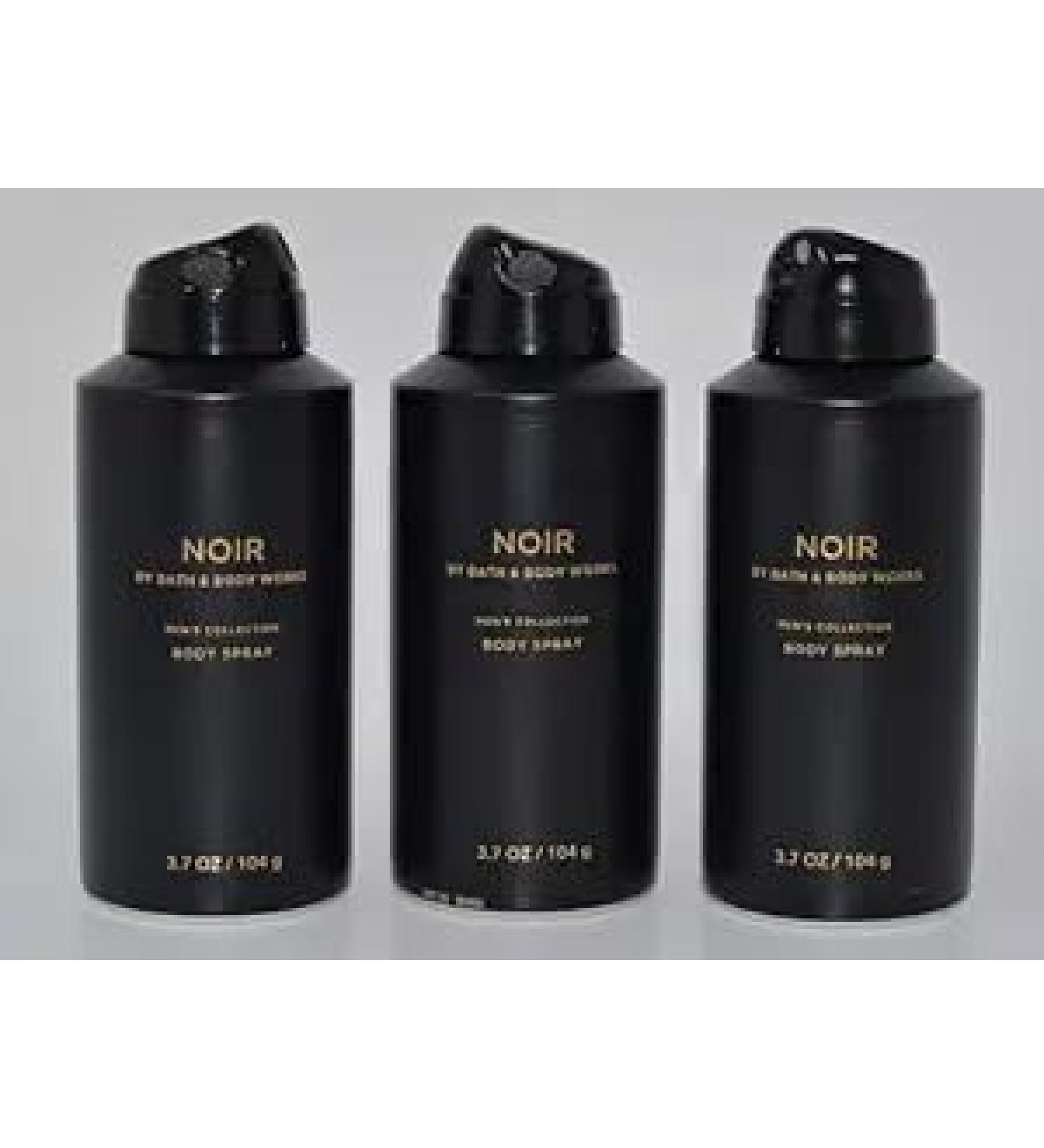 Bath and Body Noir Set Of 3 Men's Collection Body Spray Cologne Mist NOIR 3.7 oz Each