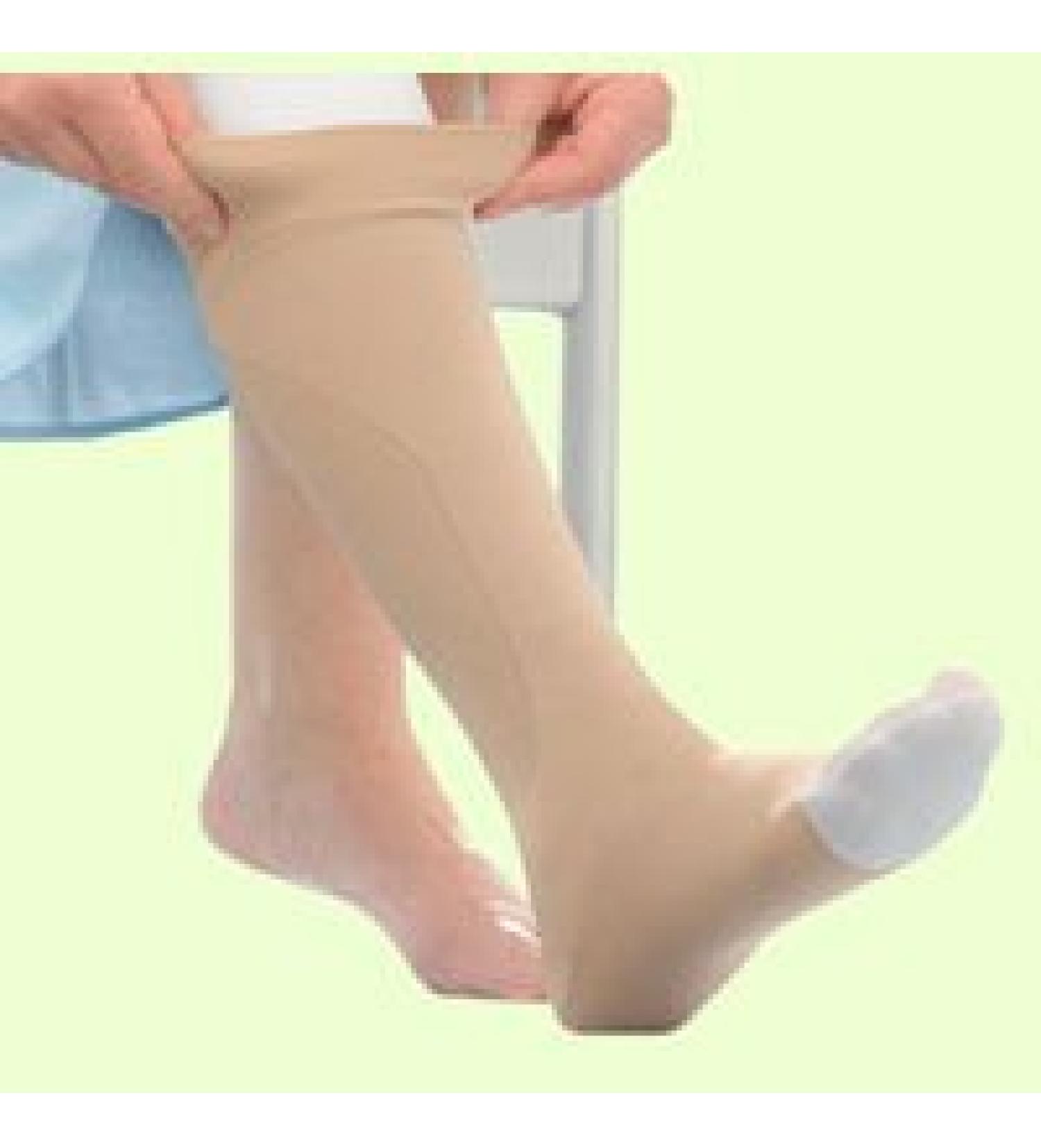 UlcerCare Knee-High Compression Stockings with Liner Large Beige