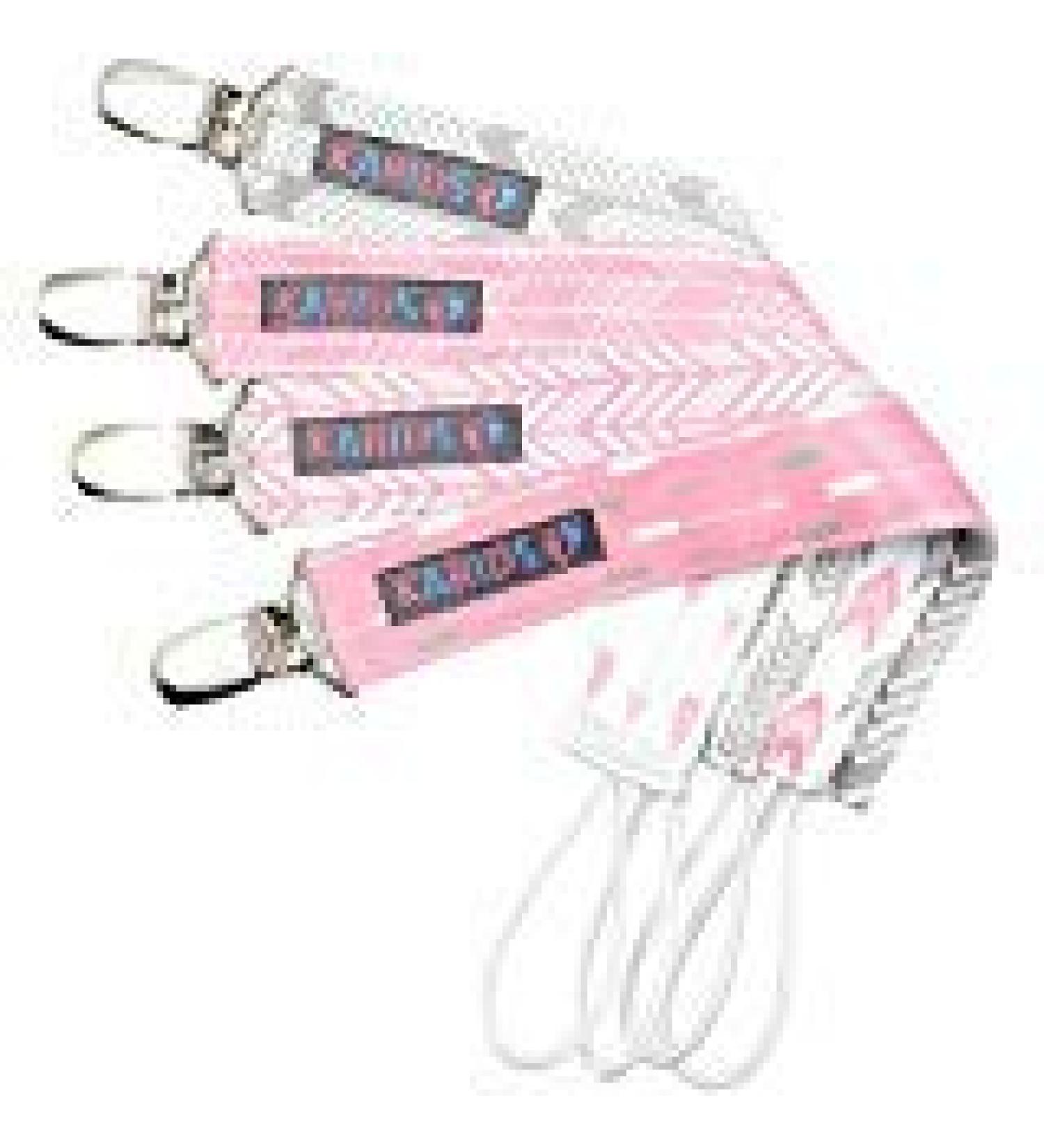Pacifier Metal Clip (4 Pack) for Babies - Modern Unisex Holder for Binky Soothie Toys - Durable Lightweight Baby Accessory - Girl Pack in Pink - Buy Online on GoSupps.com