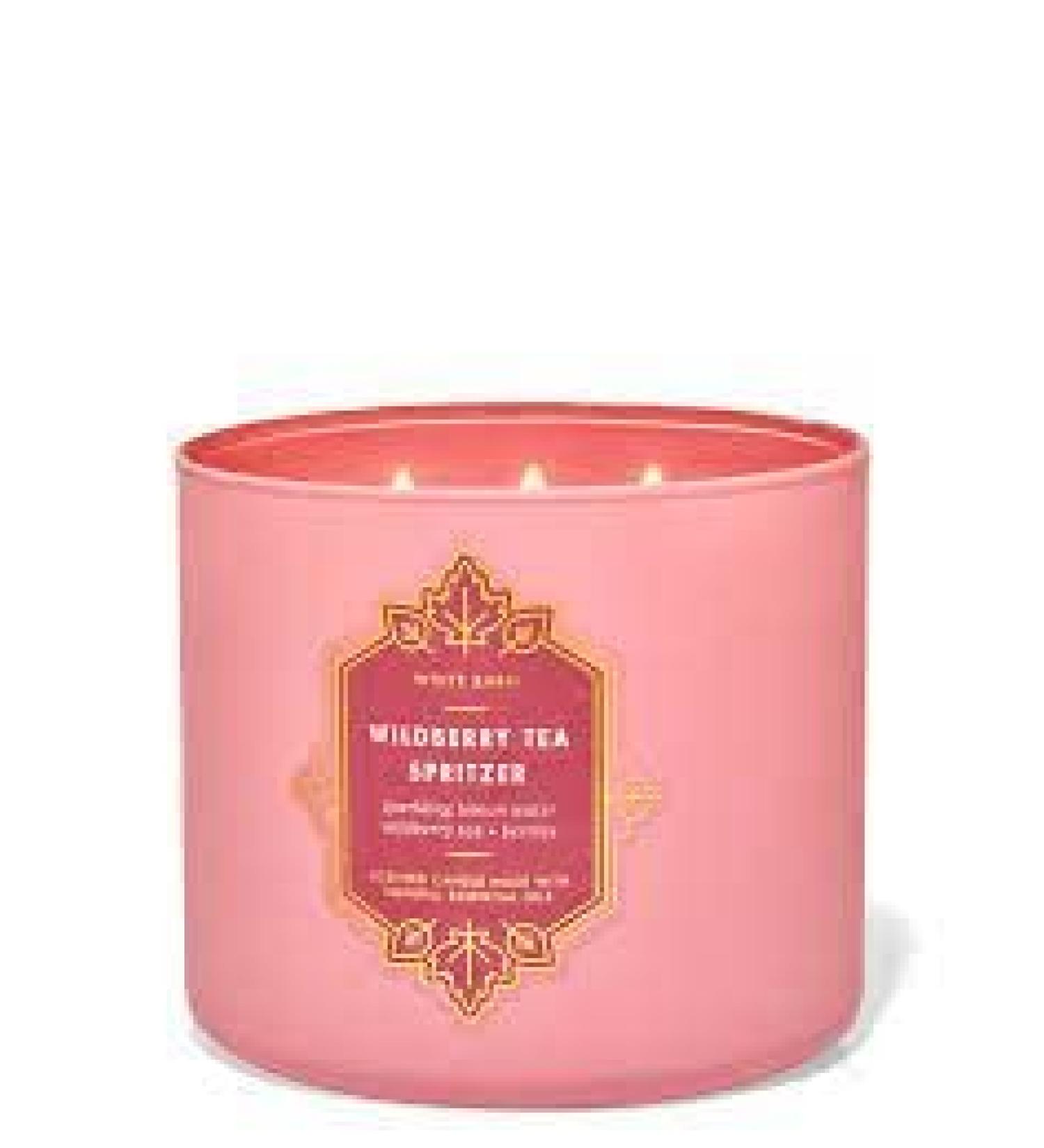 Wildberry Tea Spritzer 3 Wick Candle 14.5 oz / 411 g (Made with Natural Essential Oils)