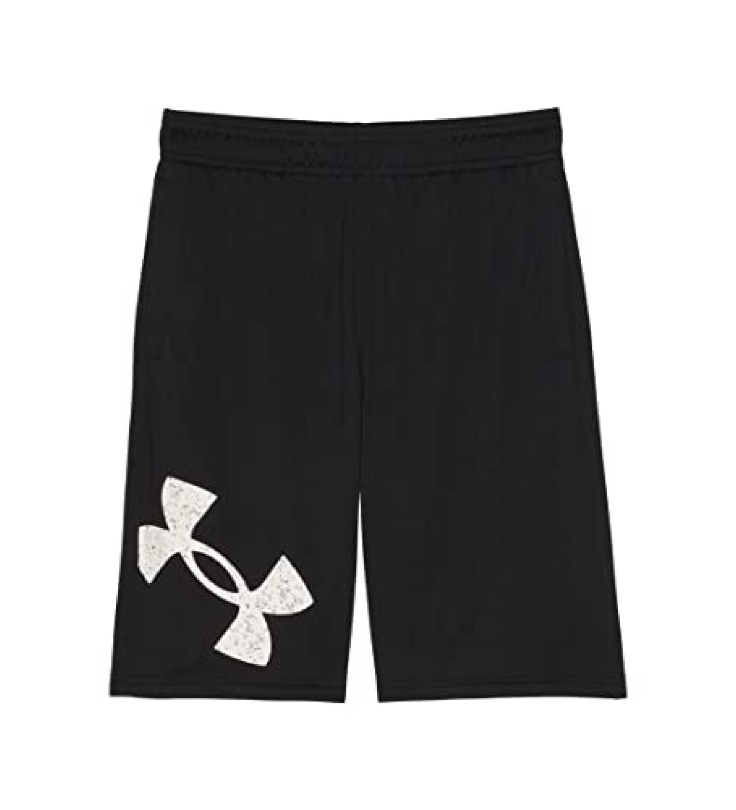 Under Armour Boys' Prototype 2.0 Big Logo Shorts (001) Black / / White Large