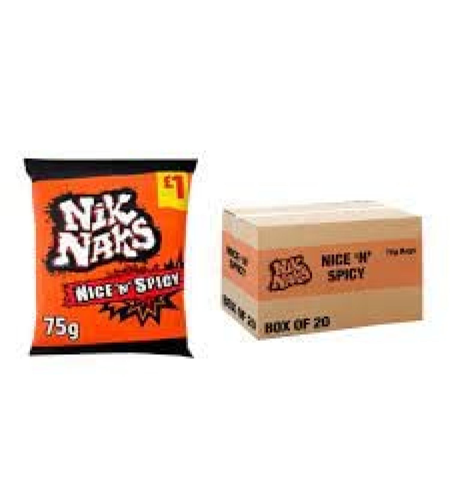Nik Naks Flavour Corn Snack 1 20 x 75g (Nice & Spicy) - Buy Online on GoSupps.com
