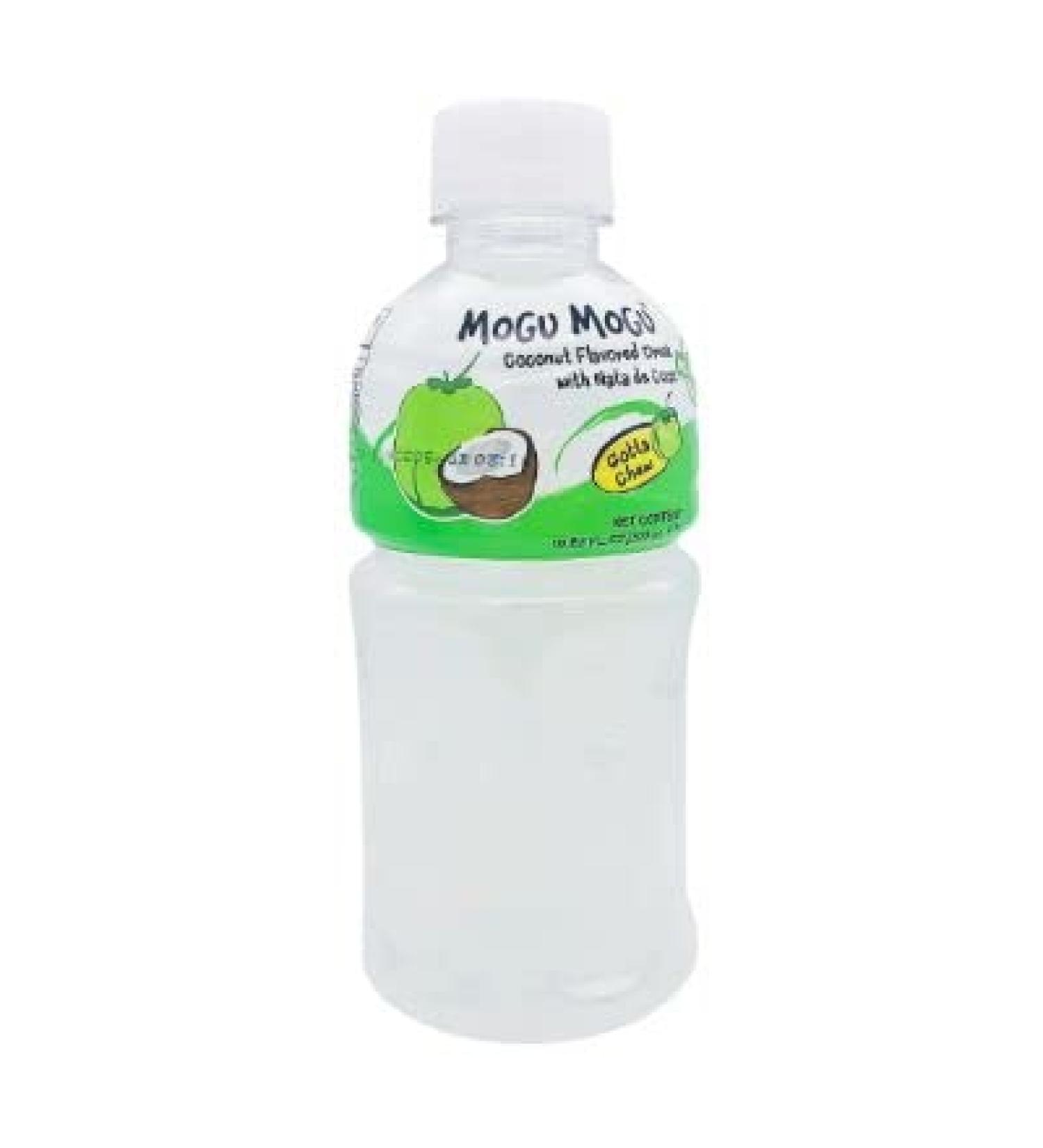 Mogu Mogu Coconut Flavoured Drink with NATA de Coco (Gotta Chew) | On the Go Drink | Jelly Texture | Refreshing Taste | No Added Preservatives and Colours | 320ml x 24 Bottles - Buy Online on GoSupps.com