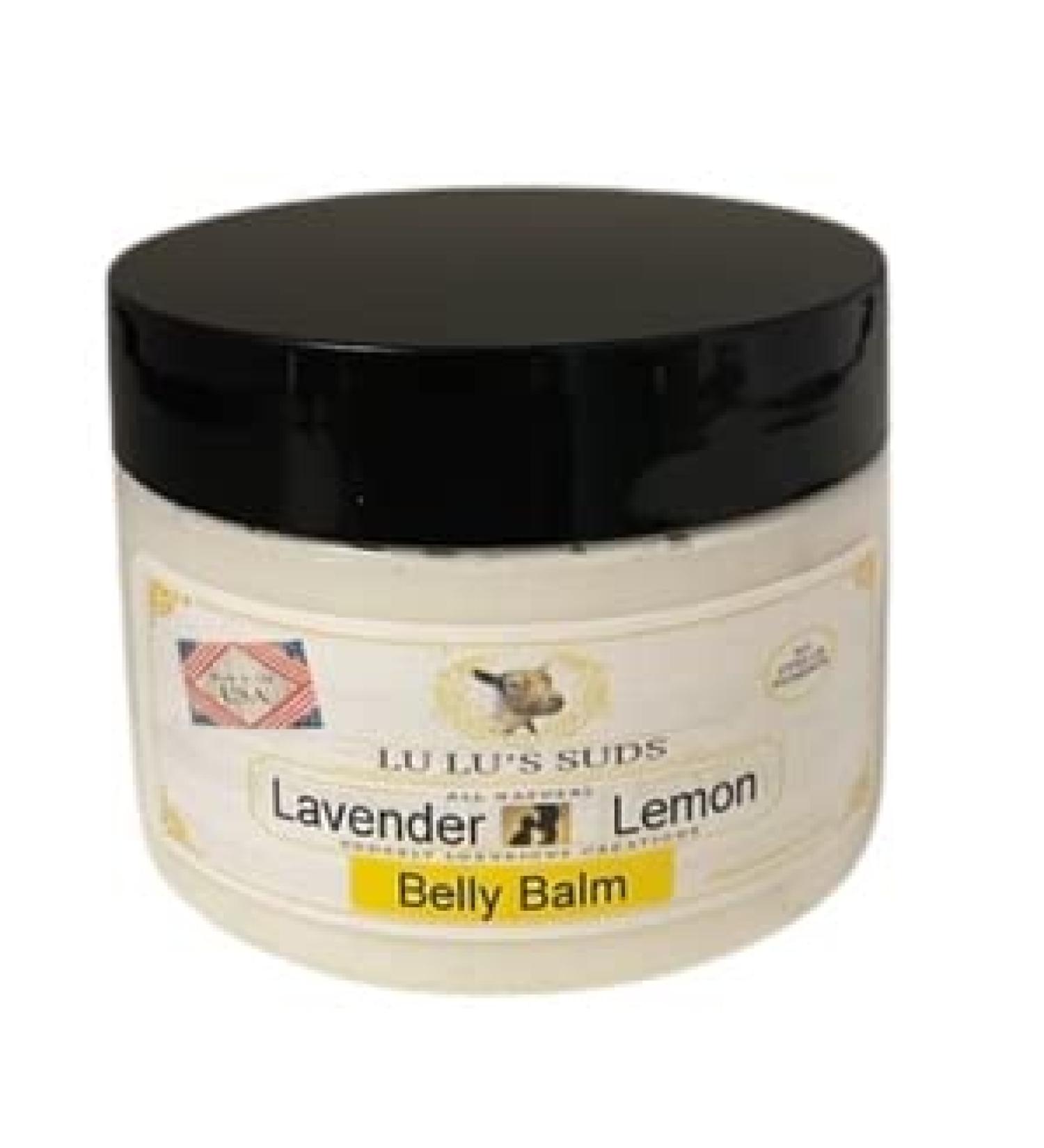 Lu Lu's Suds Lavender Lemon Belly Balm Whipped Body Moisturizer with Vitamin E and Essential Oils 4 oz. (8oz Unscented)