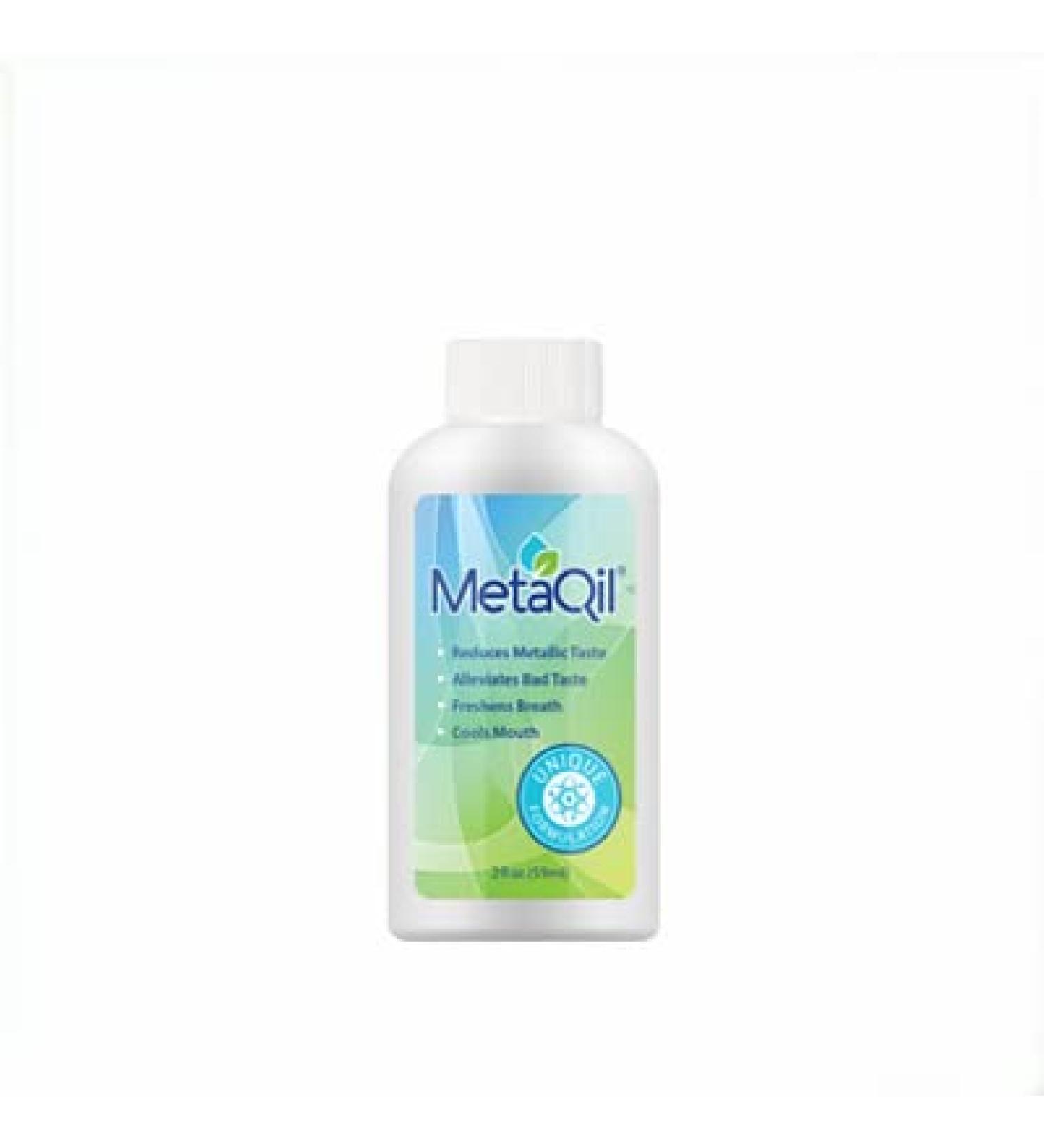 MetaQil Oral Rinse - Natural Solution for Metallic & Bitter Taste Disorders - Freshens Breath - 2 oz Travel-Friendly Bottle - Buy Online on GoSupps.com