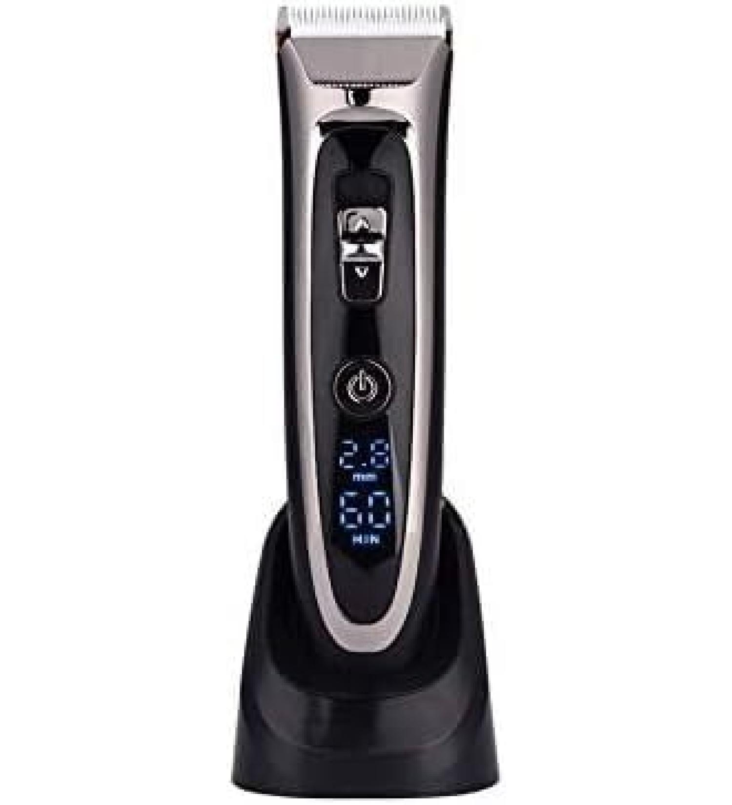 Professional Digital Trimmer | Rechargeable Electric Hair Clipper for Men | Cordless Haircut with Adjustable Ceramic Blade - Black - Buy Online on GoSupps.com