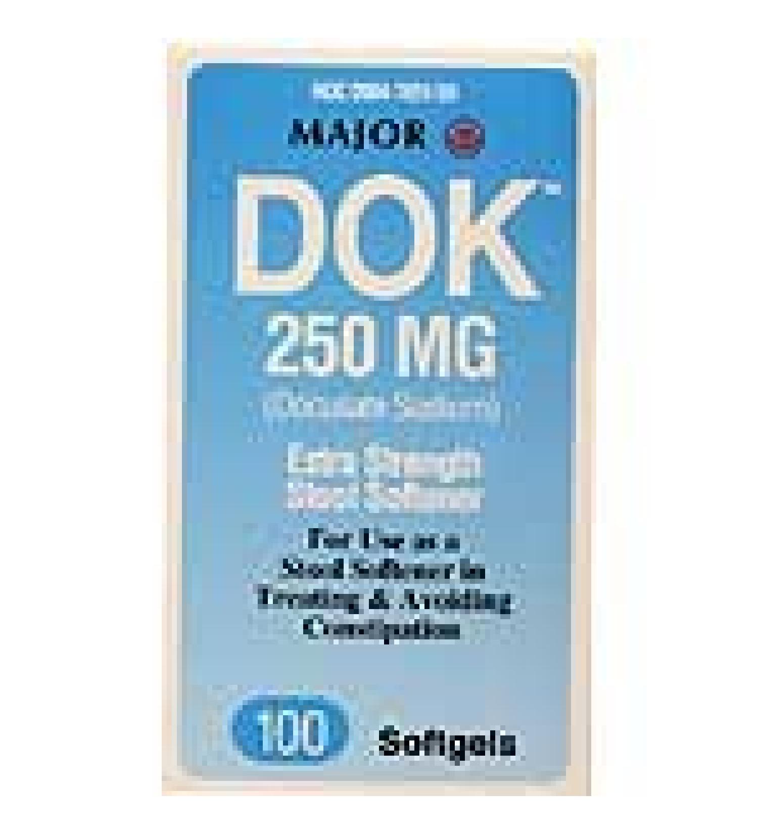 Major Dok 250mg 100ct Softgels *Compare to Colace Extra Strength*