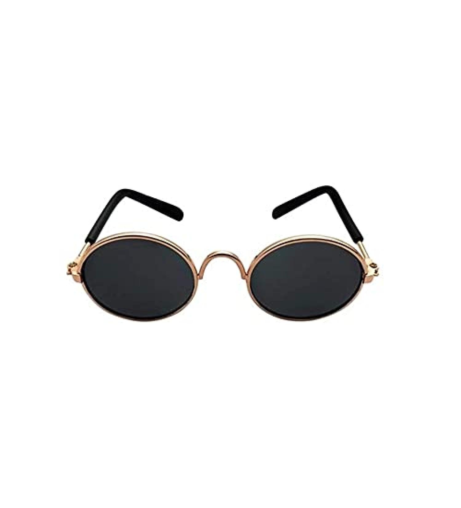 TopE Pet Glasses Stock Show Funny Cute Dog Cat Retro Fashion Sunglasses Glasses Transparent Eye-wear Protection Puppy Cat Pet Photos Props for Small/Medium Pet (Gold+Black Small) Gold+Black S - Buy Online on GoSupps.com